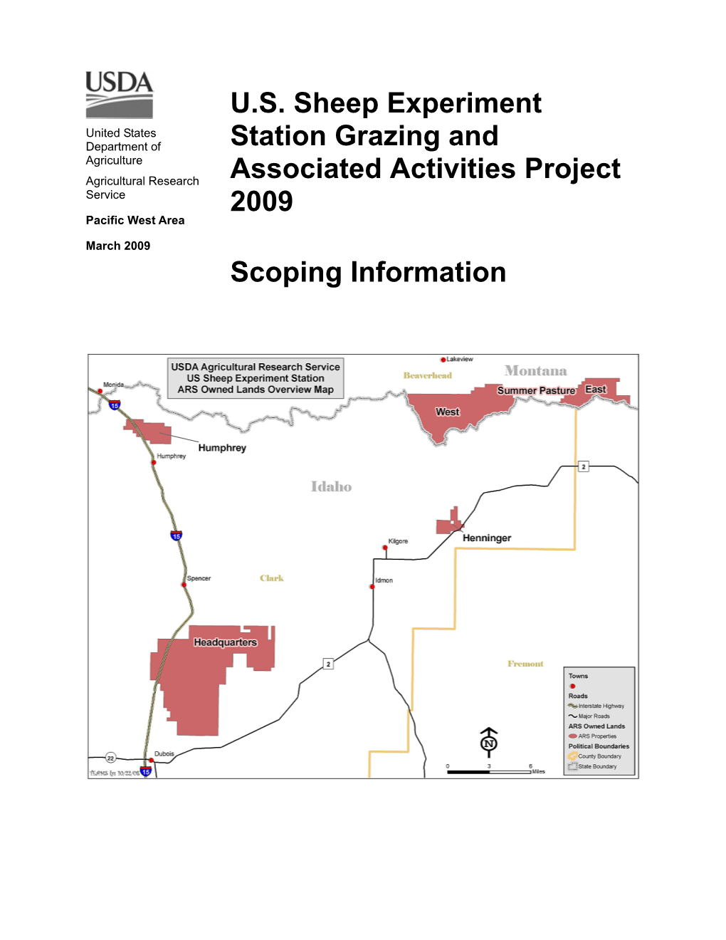 U.S. Sheep Experiment Station Grazing and Associated Activities Project 2009