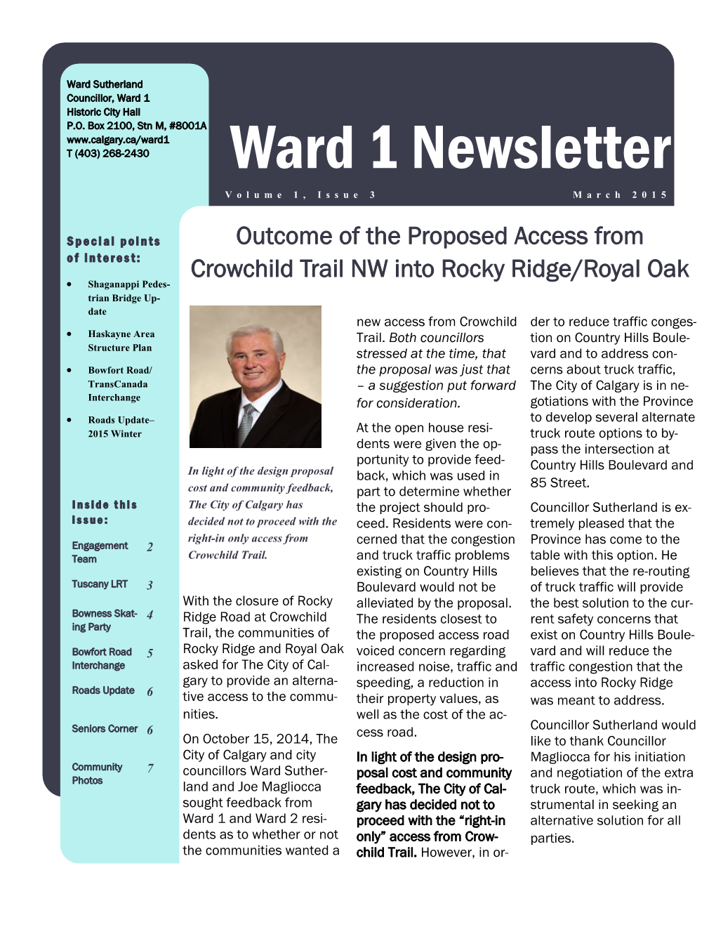 Ward 1 Newsletter