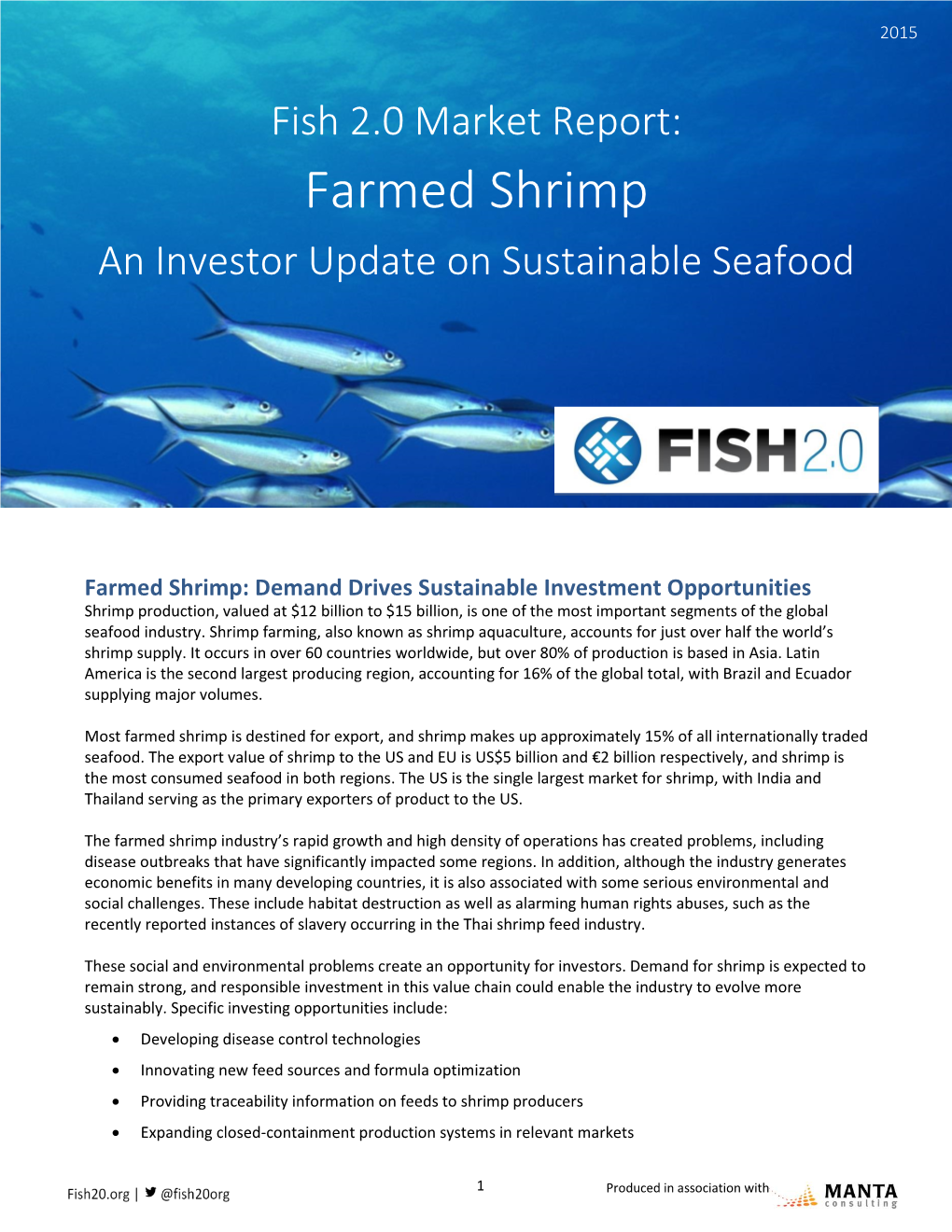 Fish 2.0 Market Report: Farmed Shrimp 2015