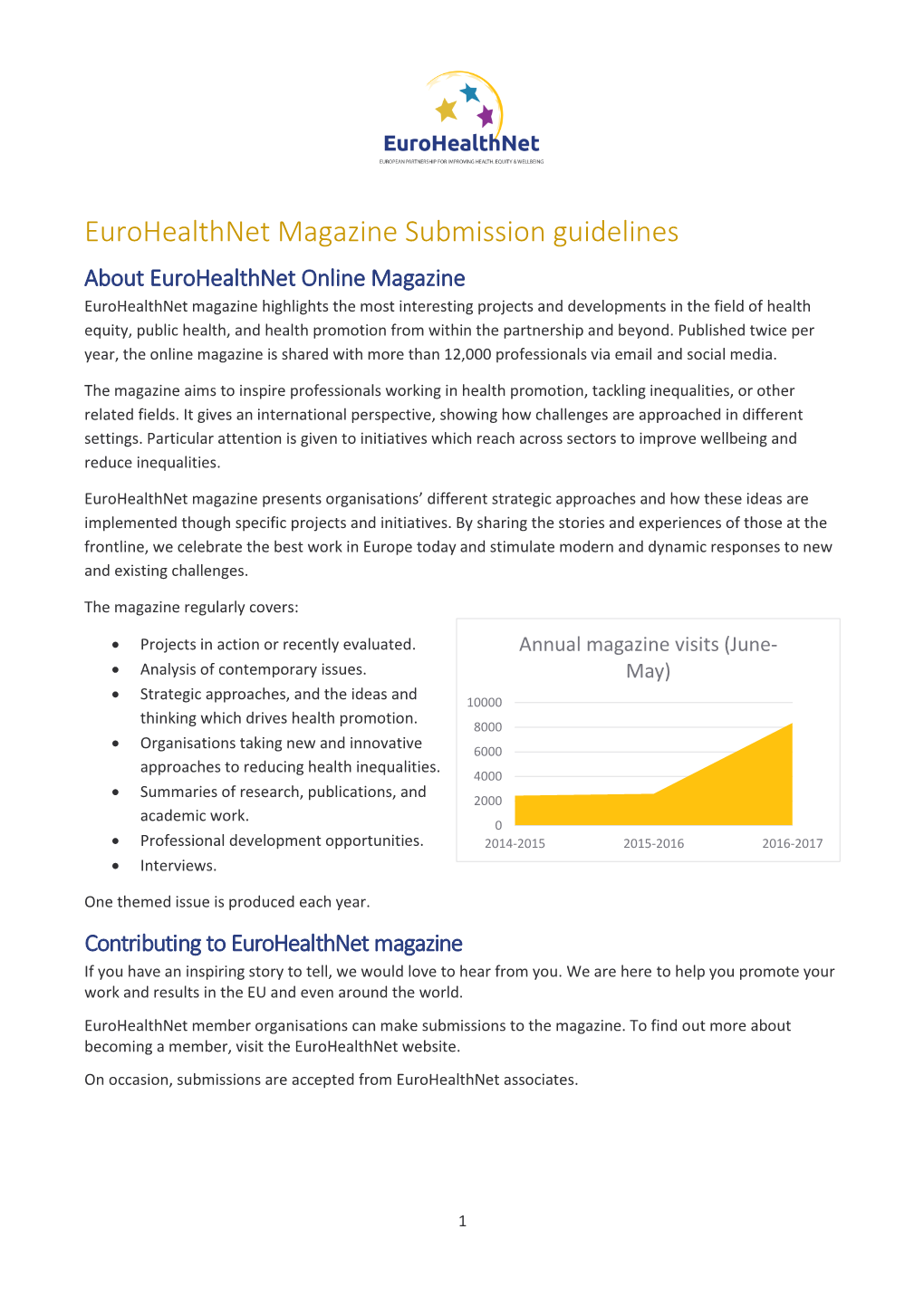 Eurohealthnet Magazine Submission Guidelines