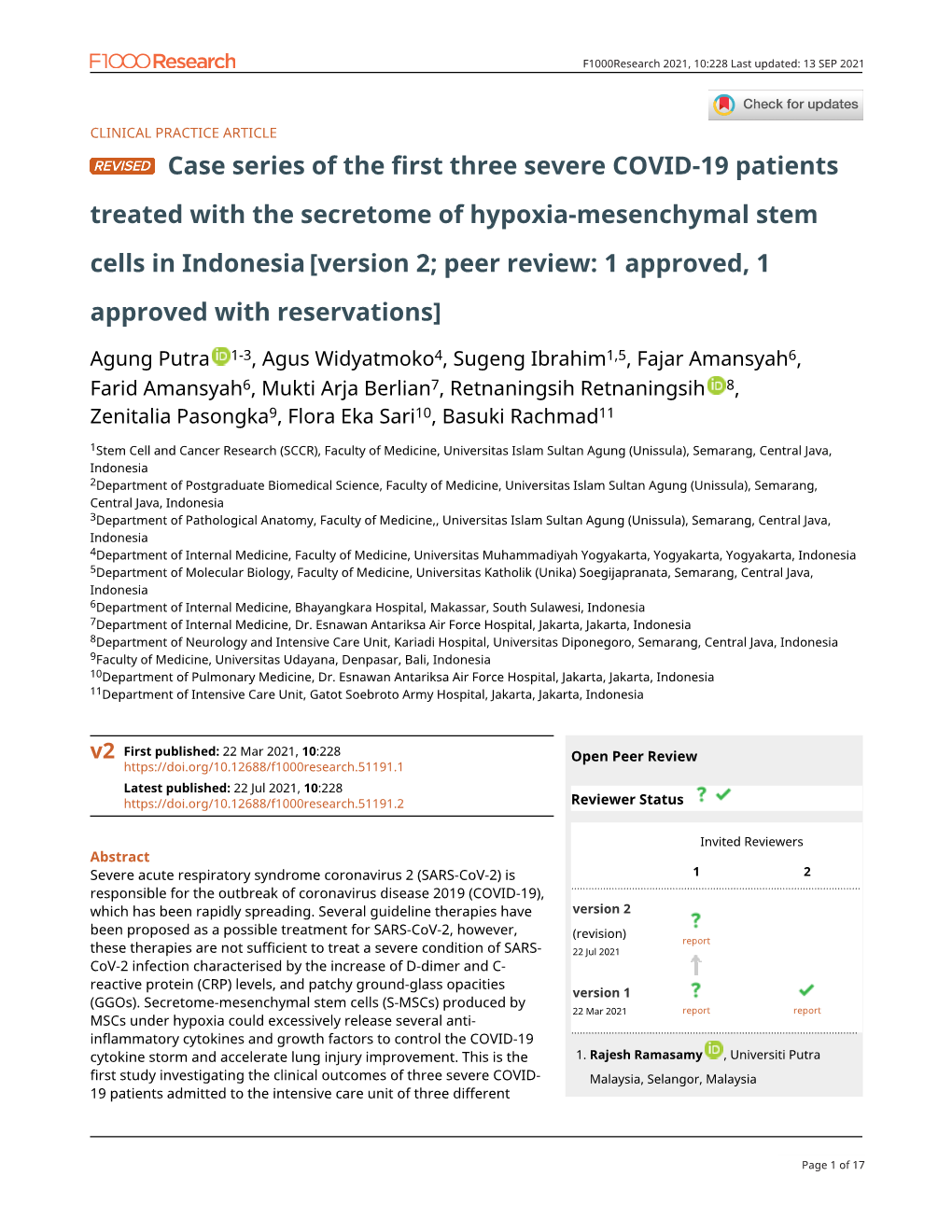 Case Series of the First Three Severe COVID-19 Patients Treated with The