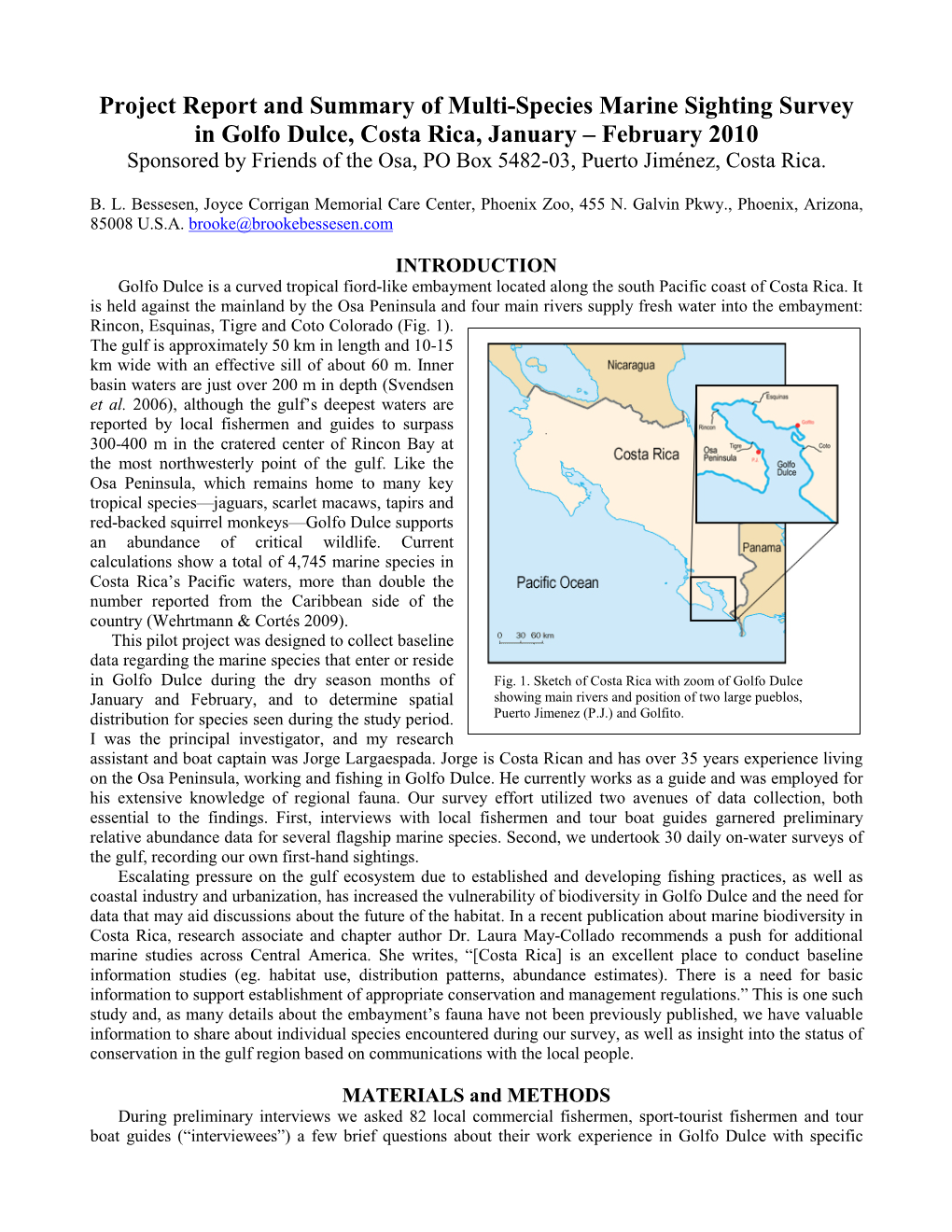 Project Report and Summary of Multi-Species Marine Sighting