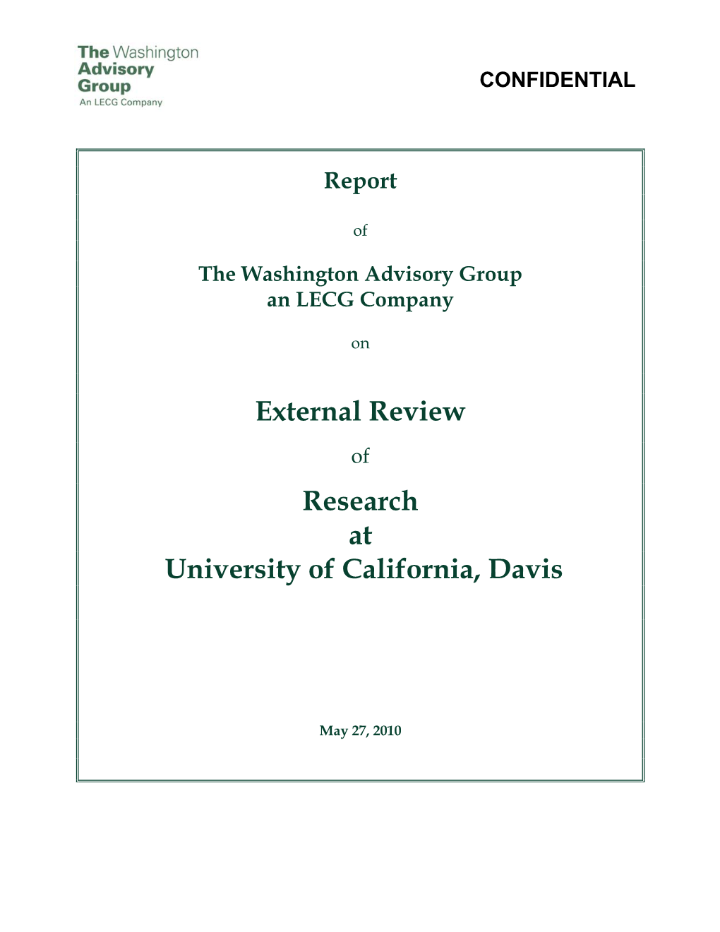 External Review Research at University of California, Davis