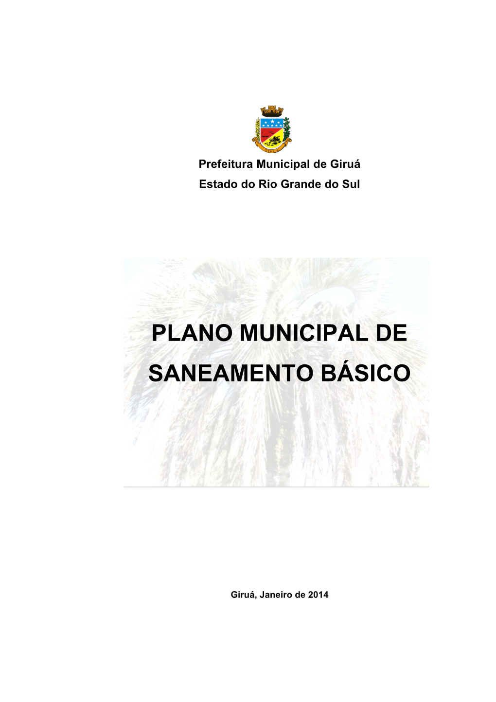 Plano Municipal De Saneamento Básico