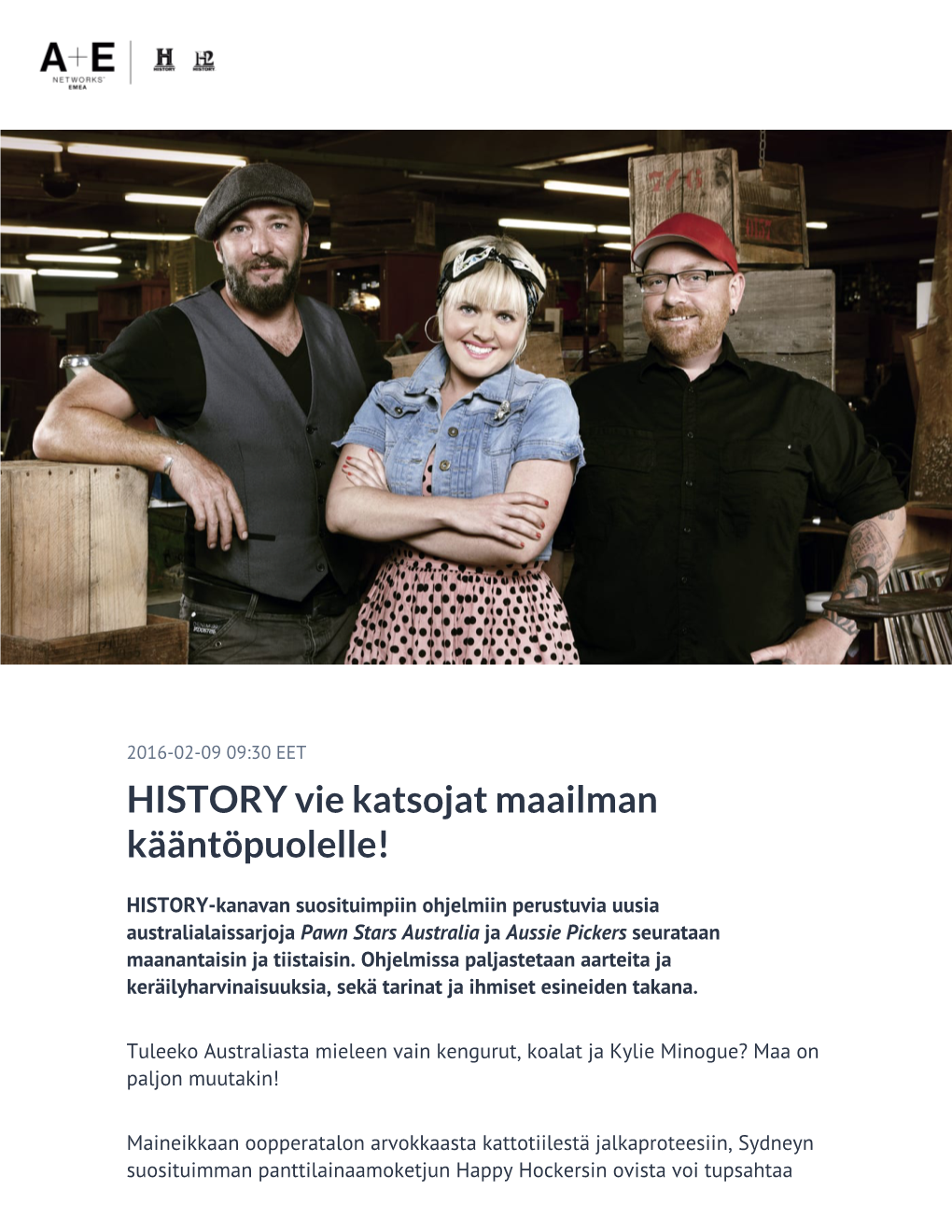 HISTORY Vie Katsojat Maailman Kääntöpuolelle!