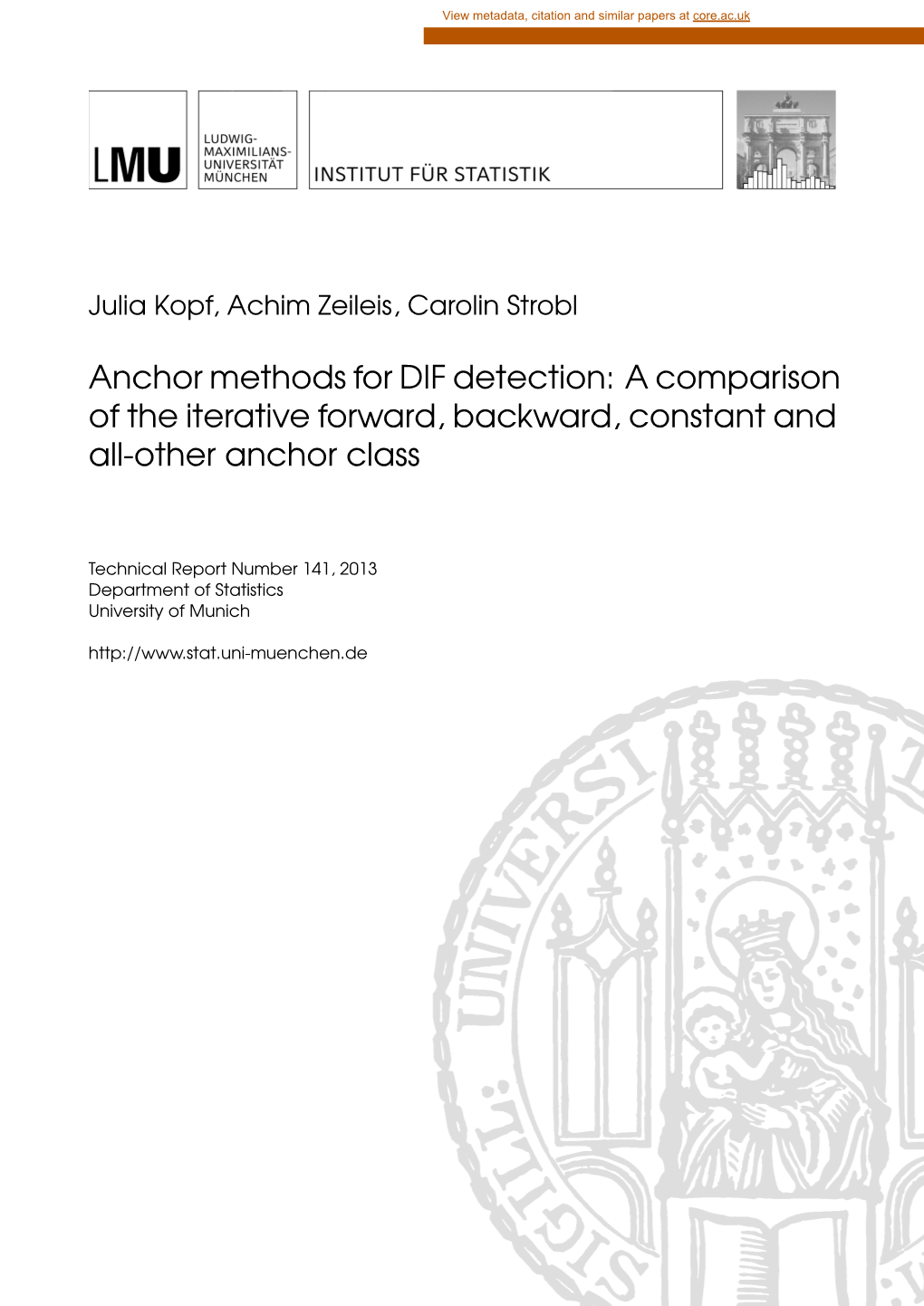 Anchor Methods for DIF Detection: a Comparison of the Iterative Forward, Backward, Constant and All-Other Anchor Class