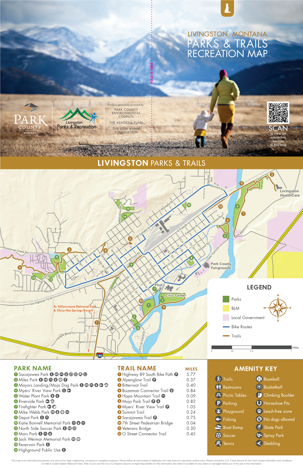 Livingston, Montana Parks & Trails Recreation Map F OLD IS H ERE