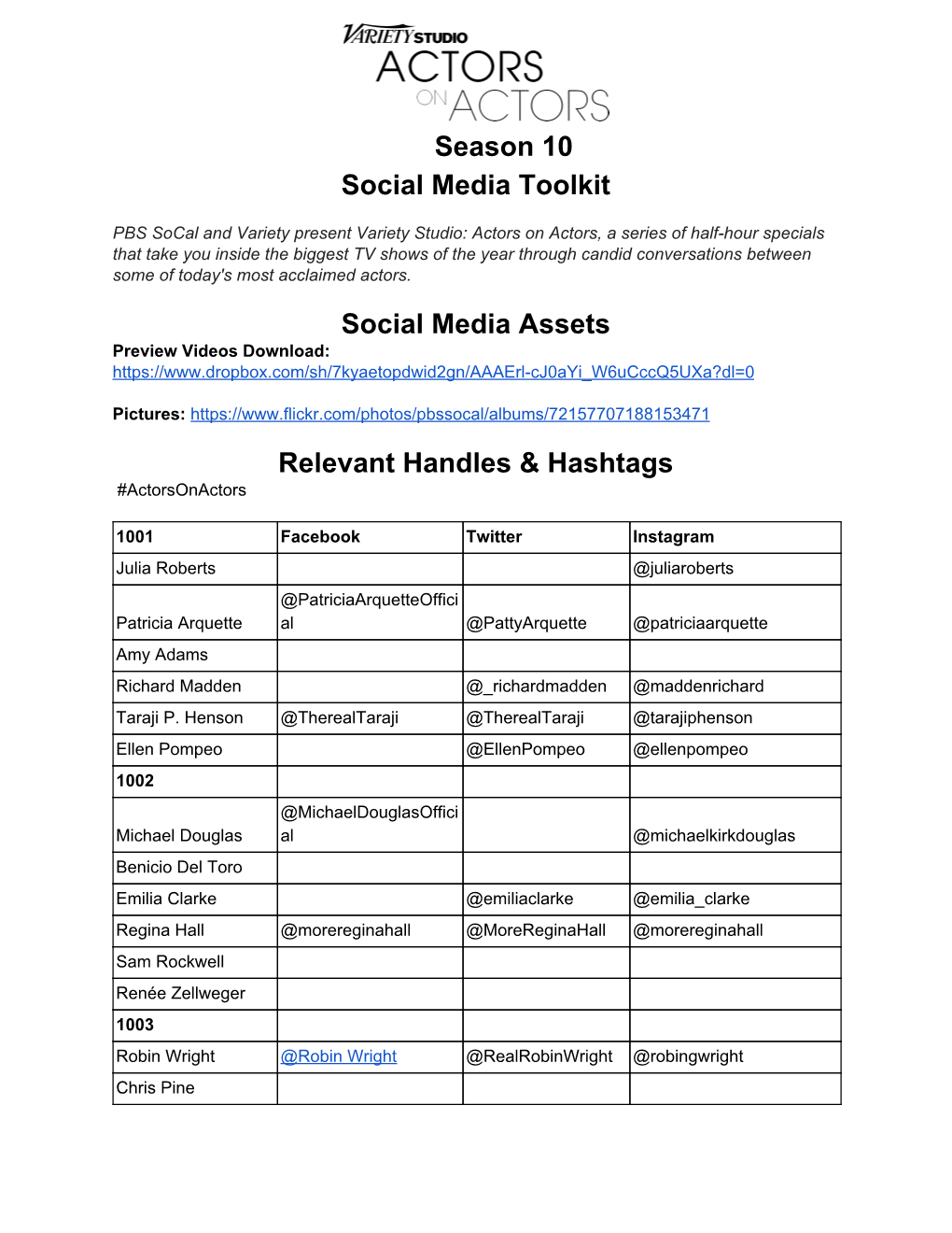 Season 10 Social Media Toolkit Social Media Assets Relevant Handles