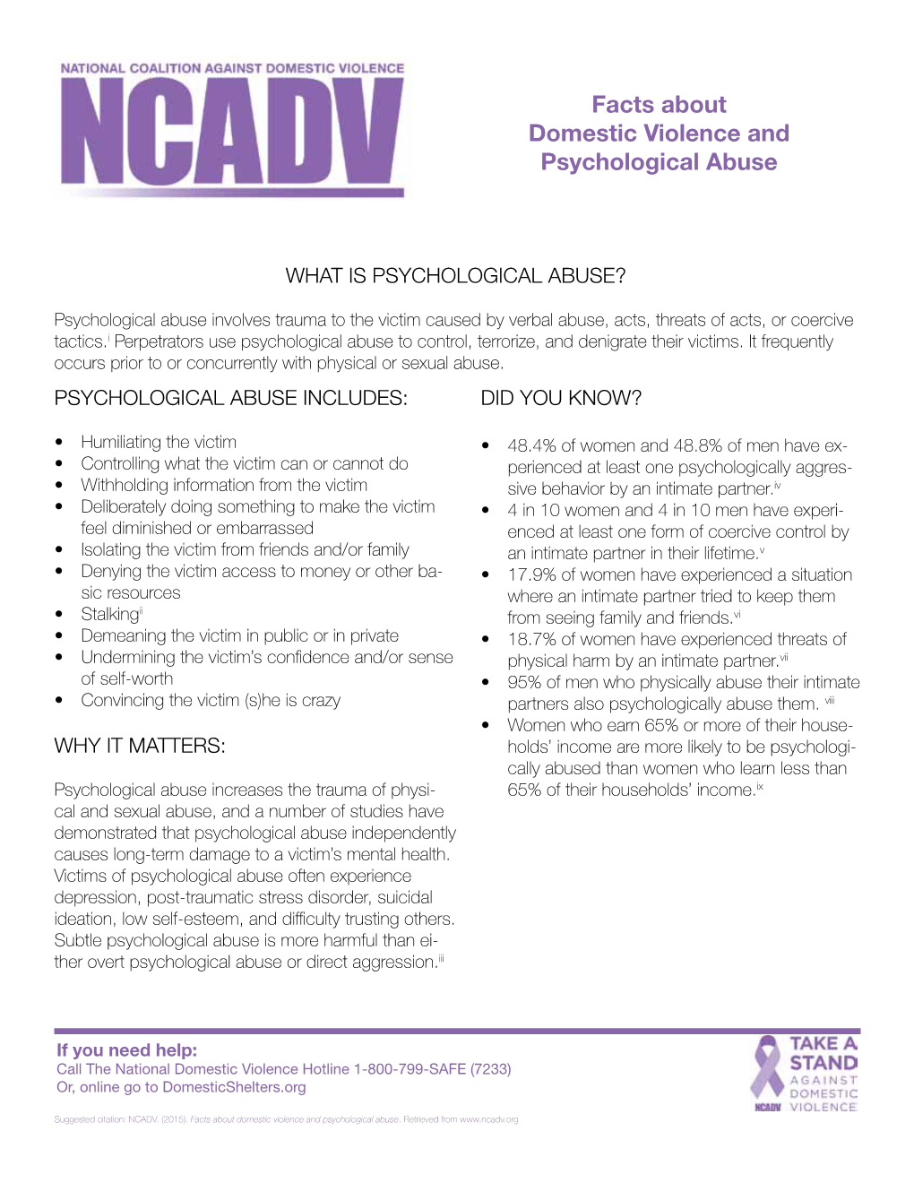 Facts About Domestic Violence and Psychological Abuse