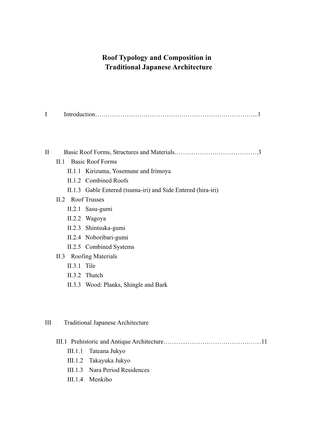 Roof Typology and Composition in Traditional Japanese Architecture