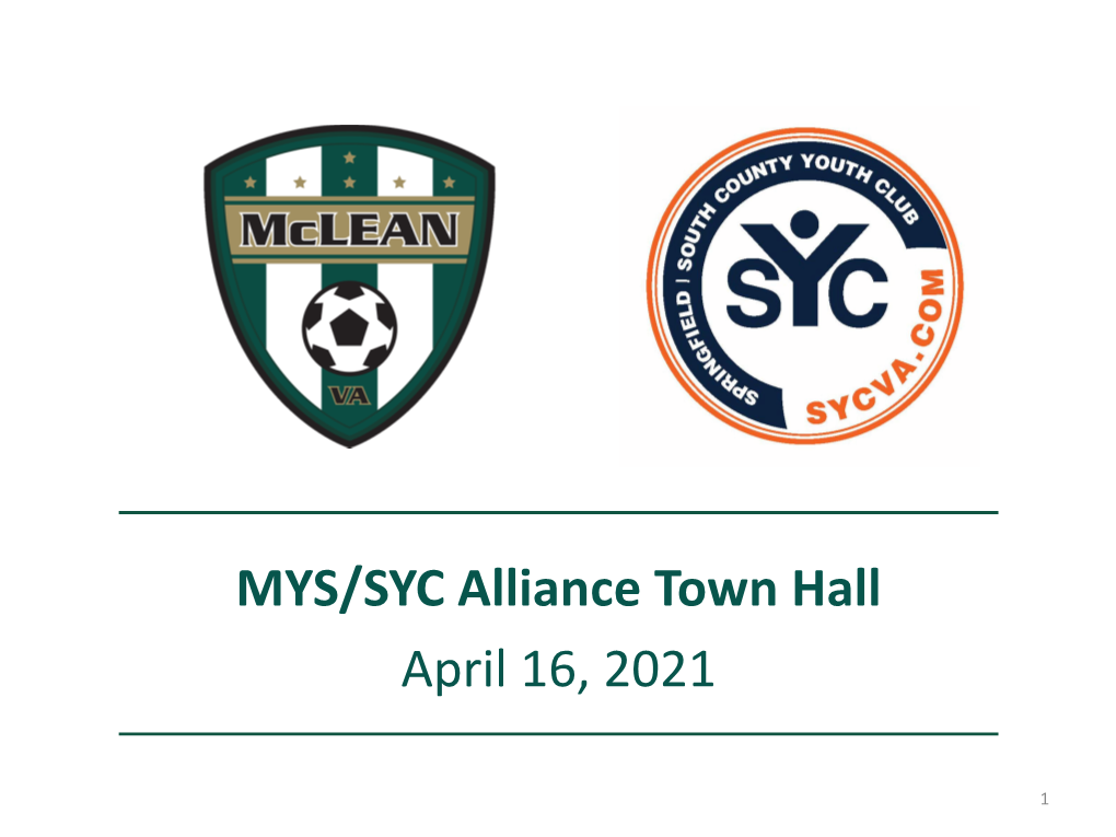MYS/SYC Alliance Town Hall April 16, 2021