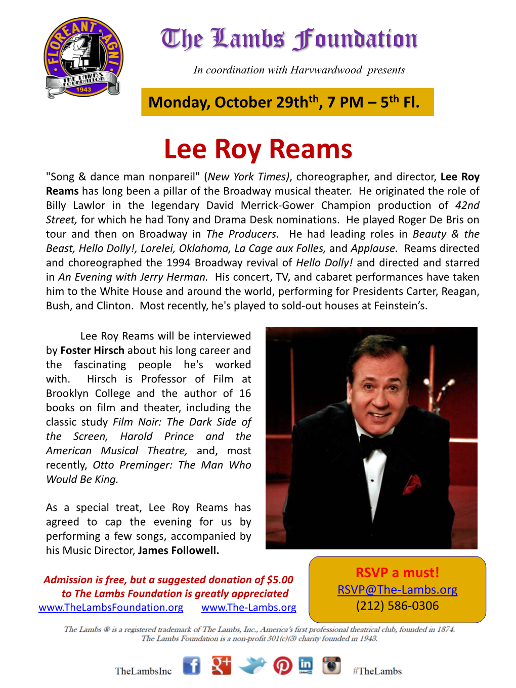 Lee Roy Reams Flier