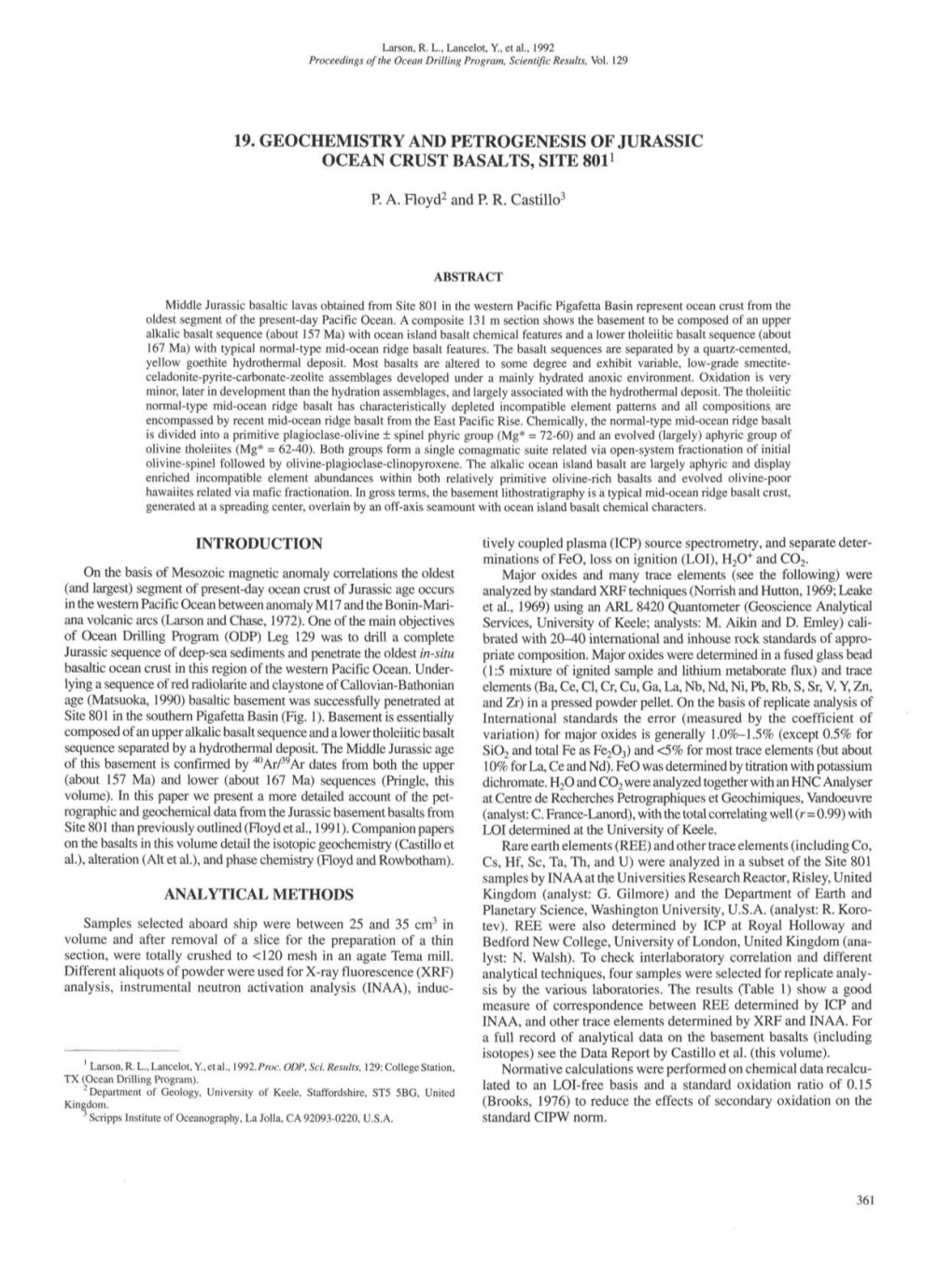 Ocean Drilling Program Scientific Results Volume