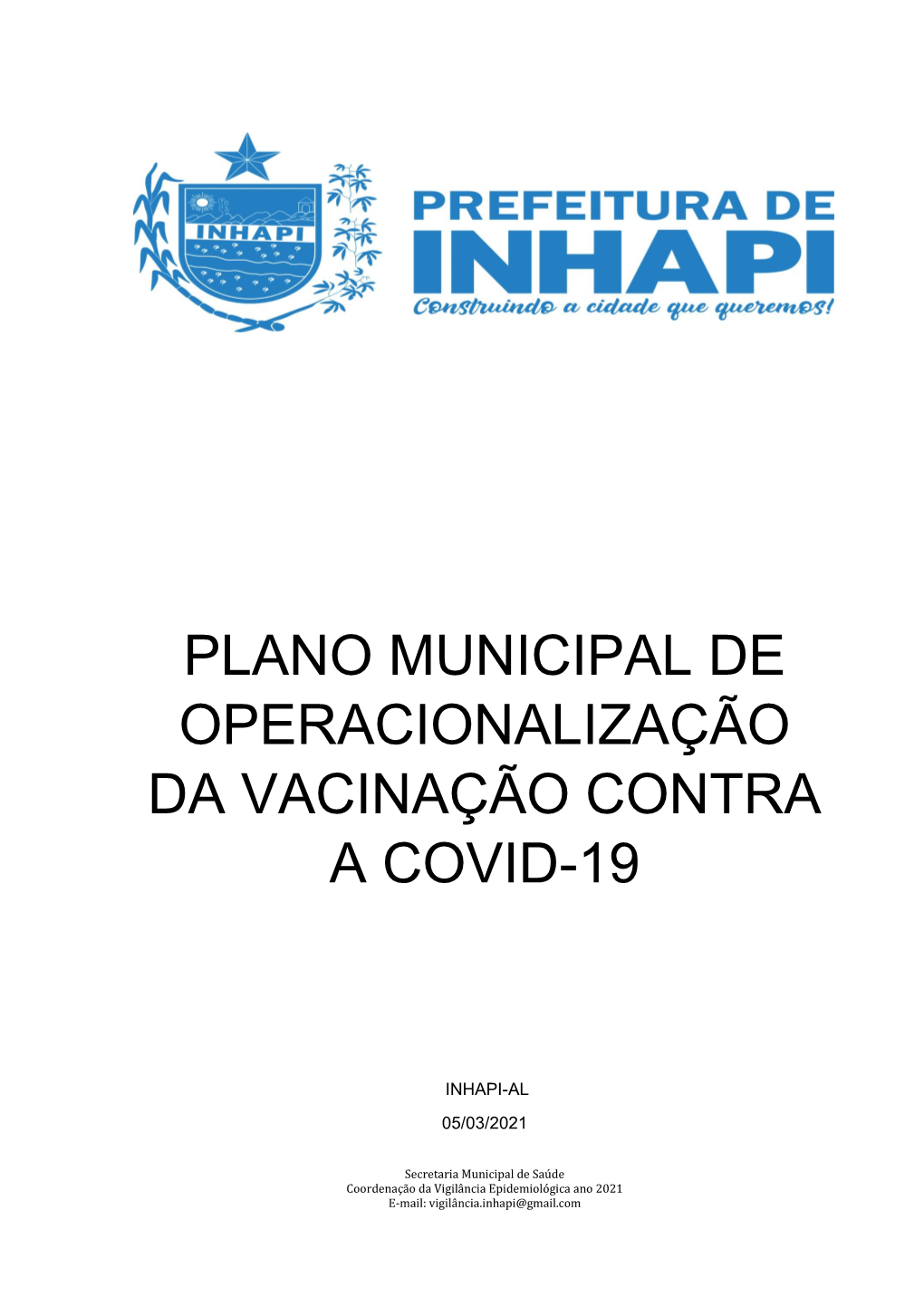 Plano Municipal De Operacionalização Da Vacinação Contra a Covid-19