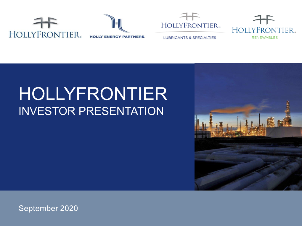 Hollyfrontier Investor Presentation