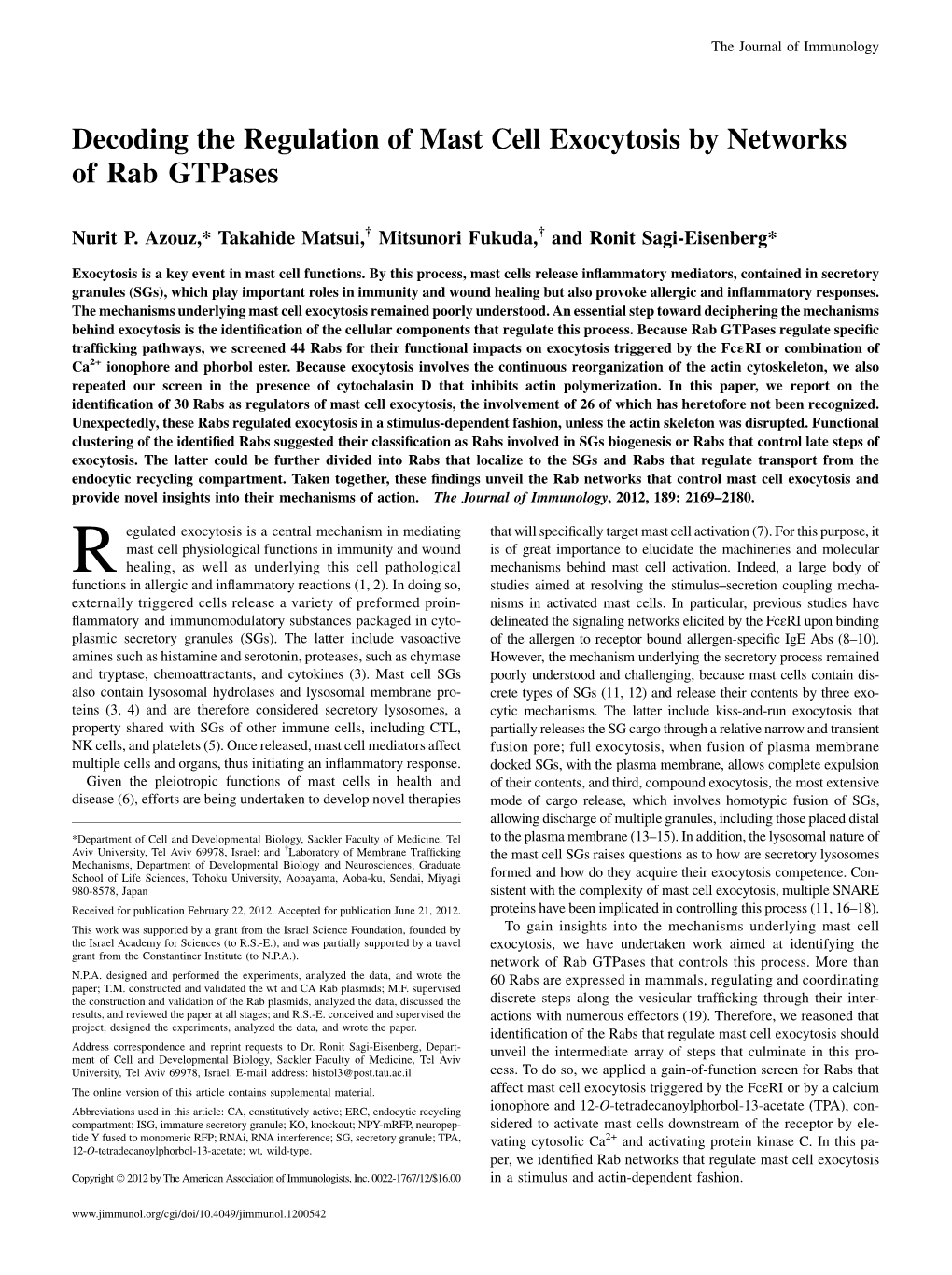 Exocytosis by Networks of Rab Gtpases Decoding the Regulation