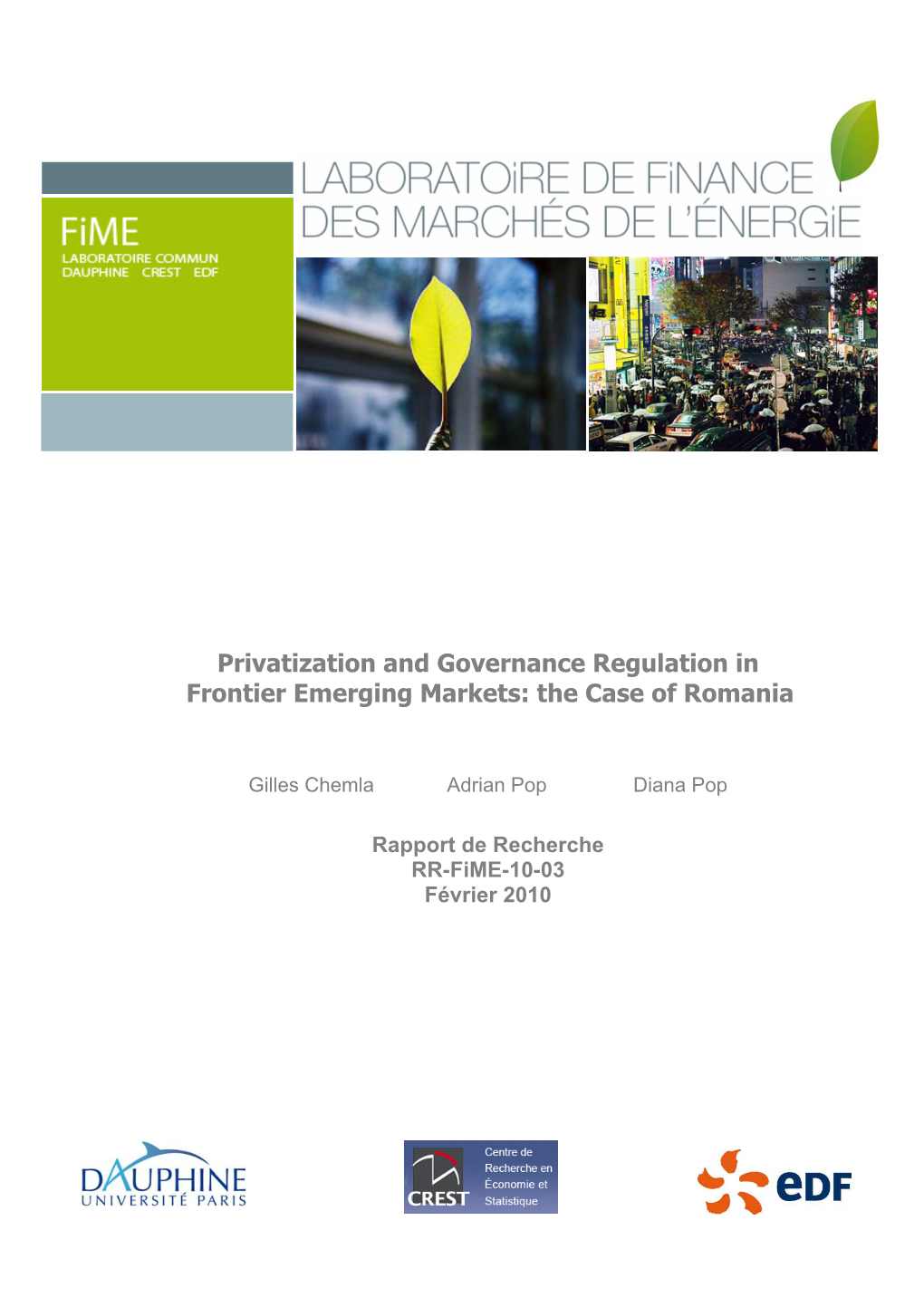 Privatization and Governance Regulation in Frontier Emerging Markets: the Case of Romania