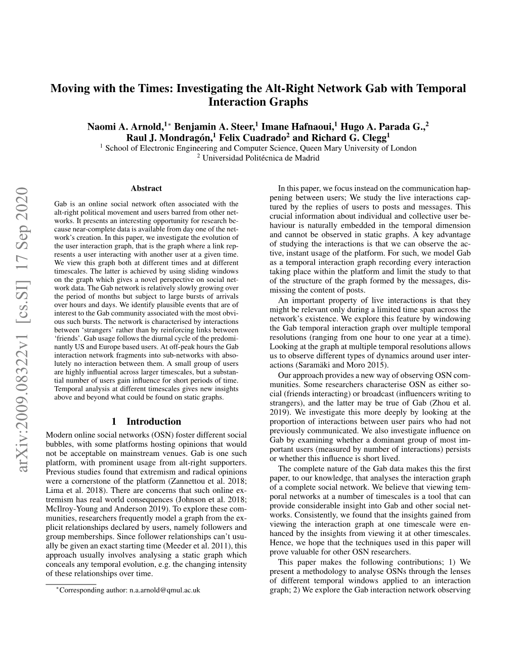 Arxiv:2009.08322V1 [Cs.SI] 17 Sep 2020