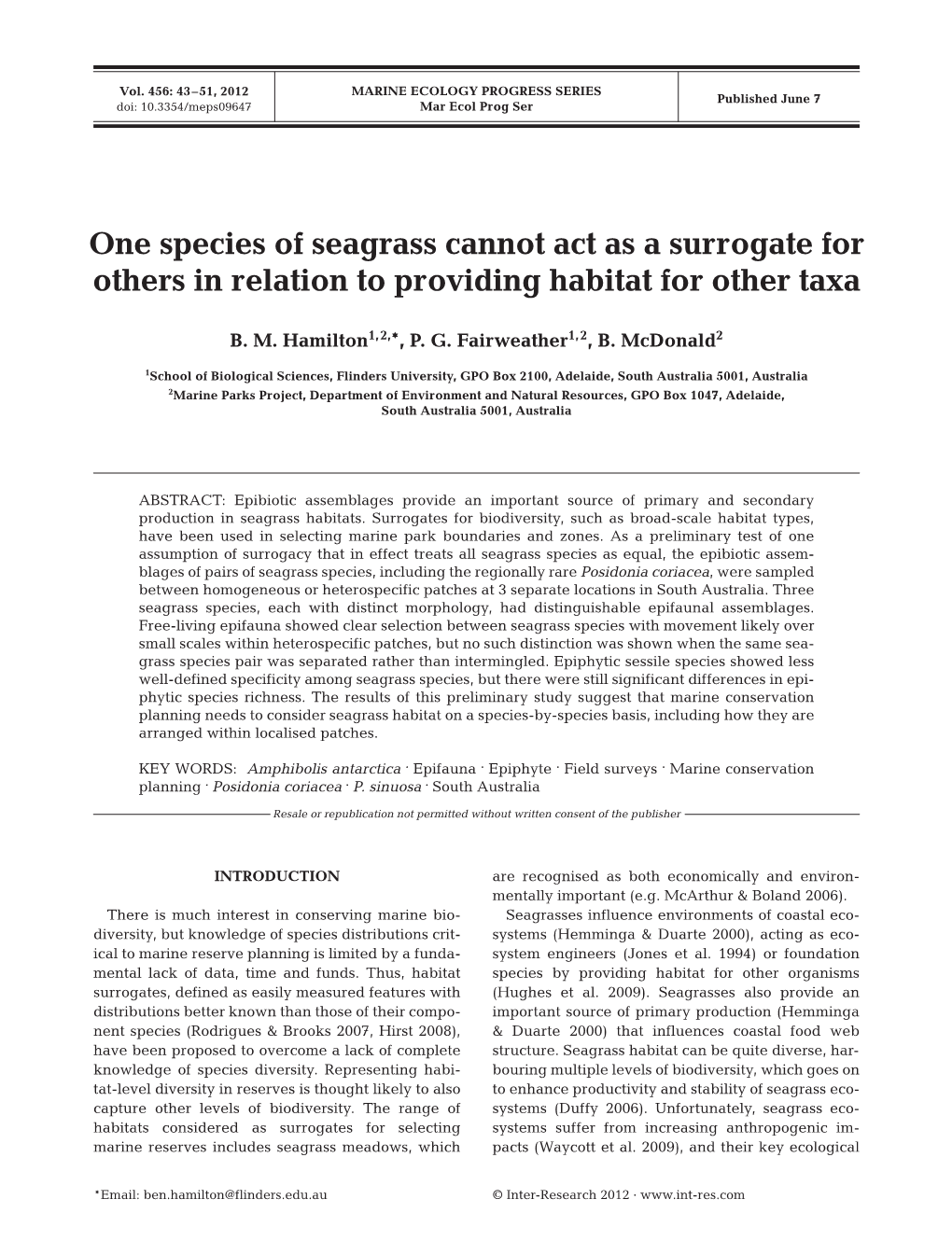 Marine Ecology Progress Series 456:43