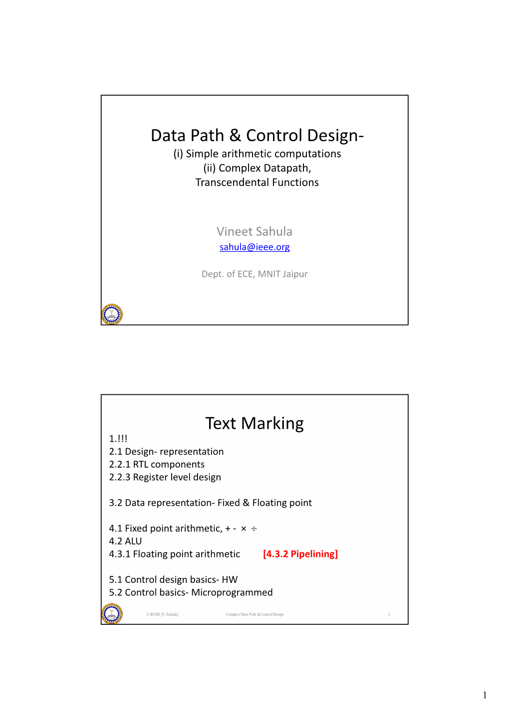 Data Path & Control Design