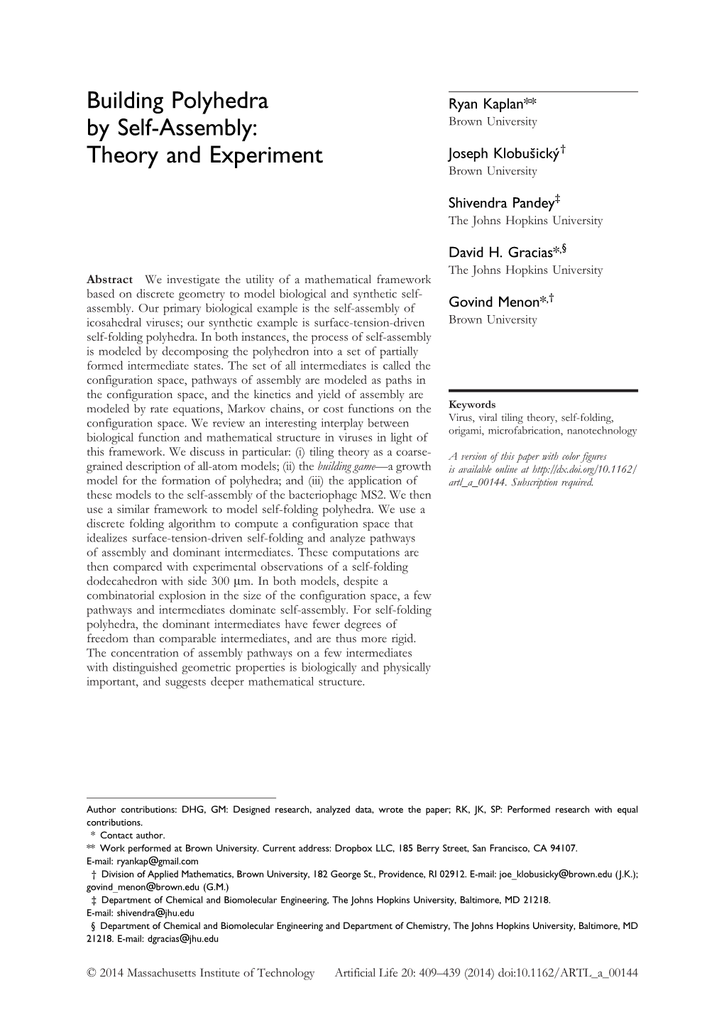 Building Polyhedra by Self-Assembly: Theory and Experiment