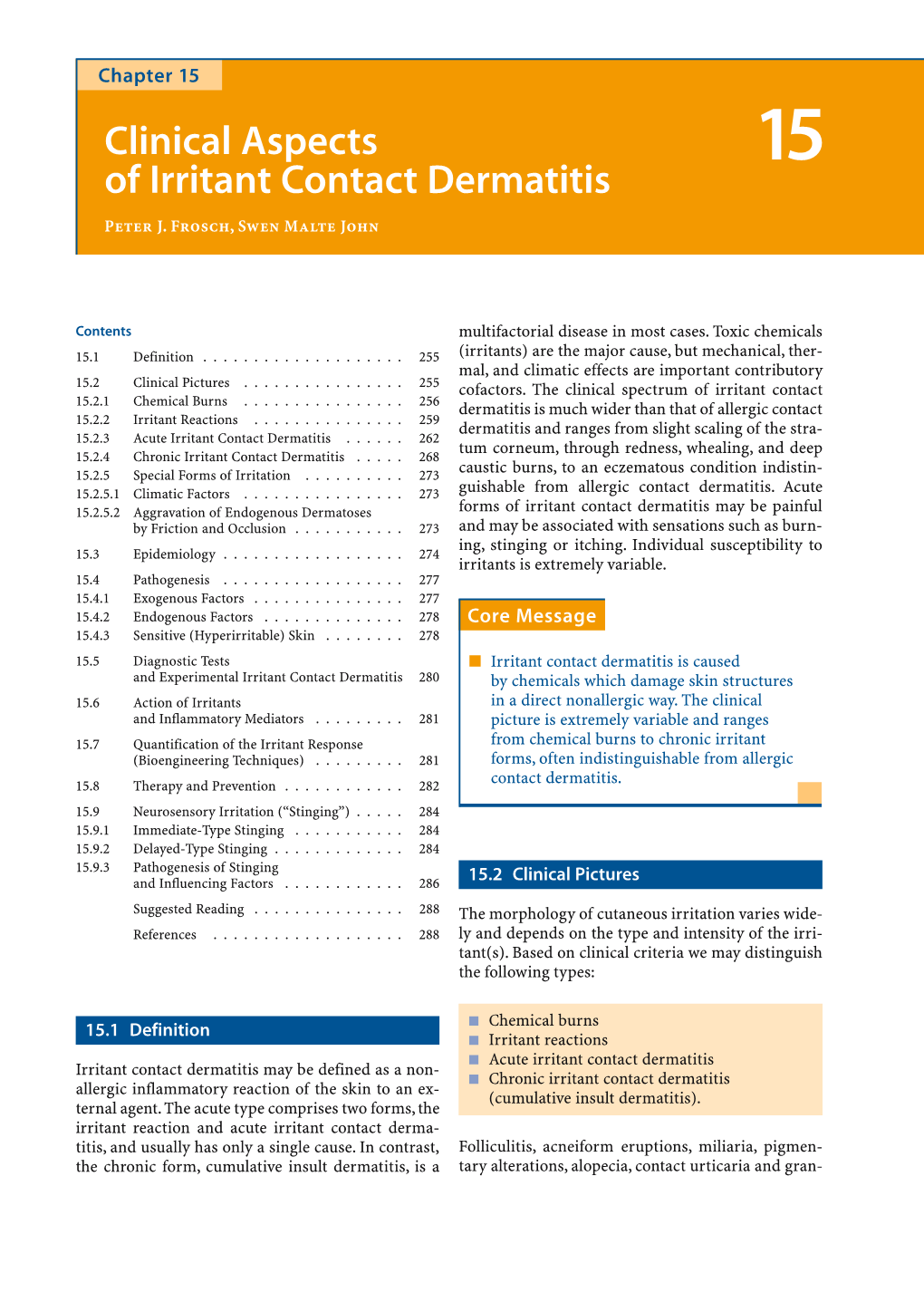 Clinical Aspects of Irritant Contact Dermatitis Chapter 15 257
