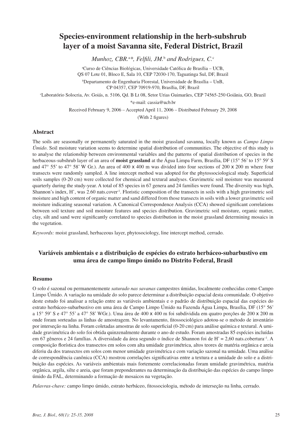 Species-Environment Relationship in the Herb-Subshrub Layer of a Moist