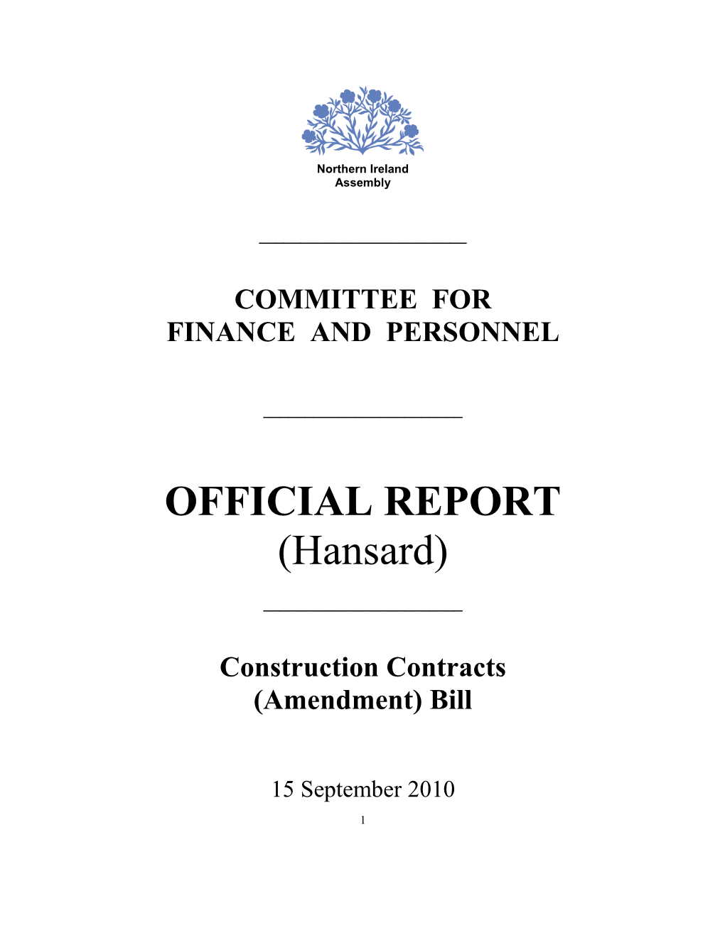 Construction Contracts (Amendment) Bill