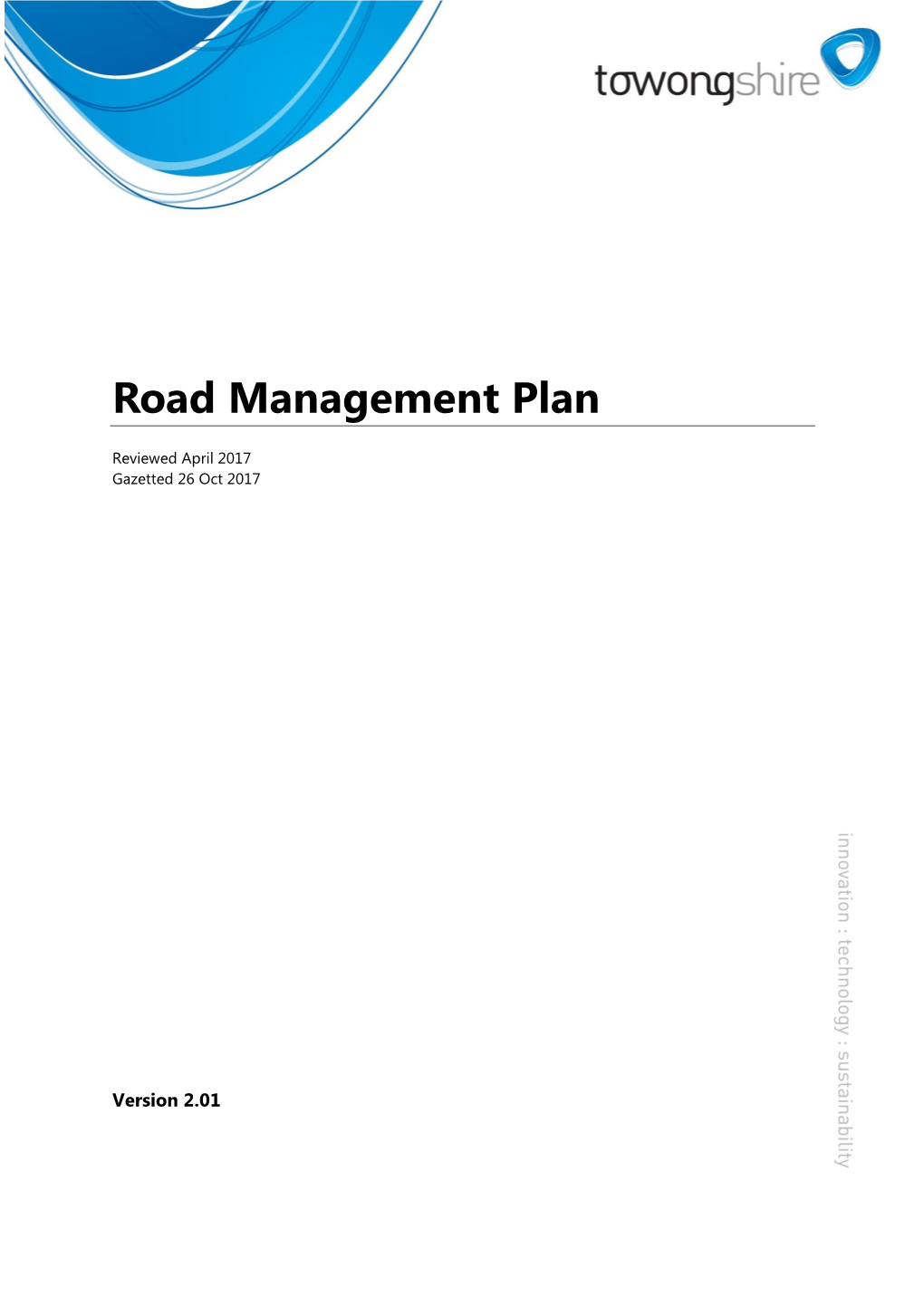Municipal Road Management Plan