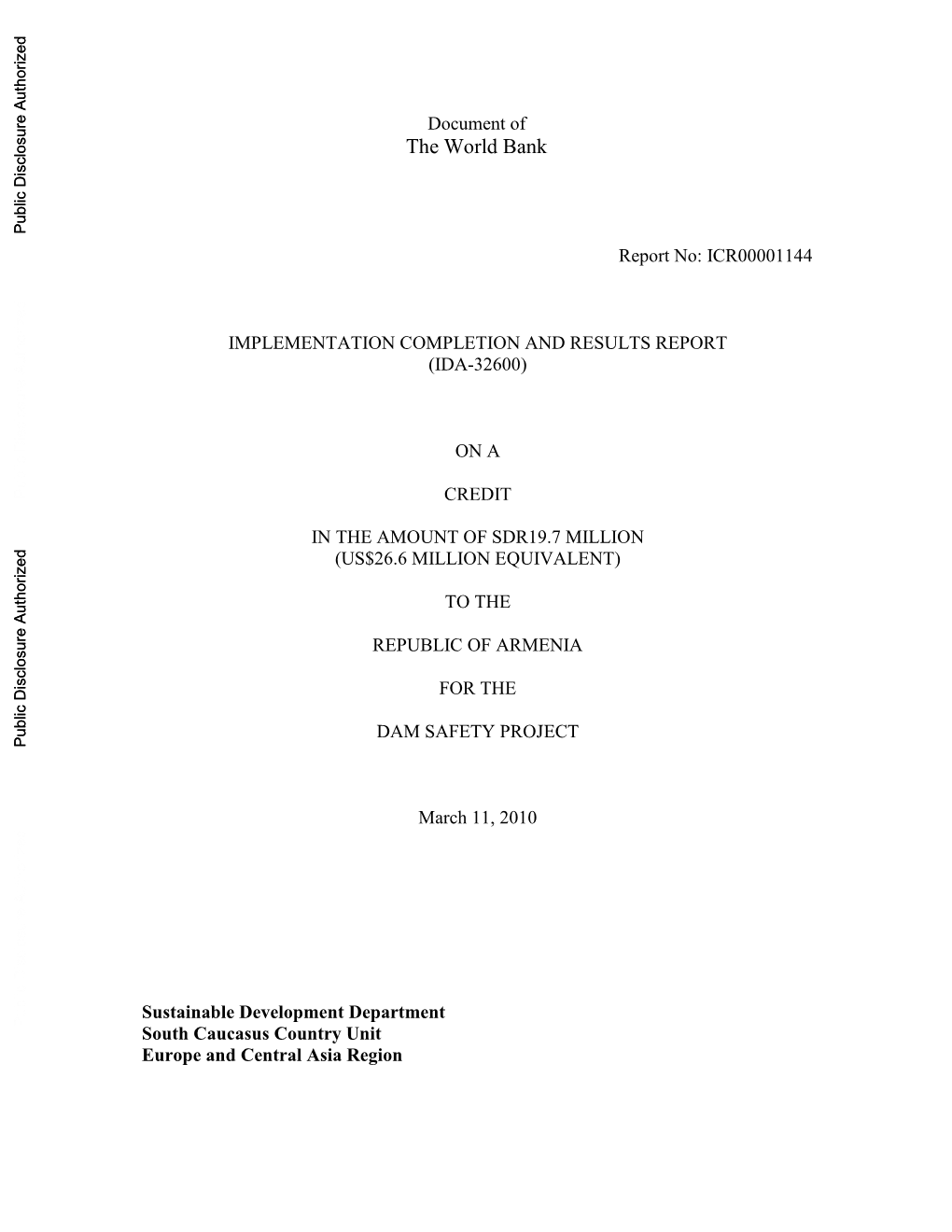 World Bank Document