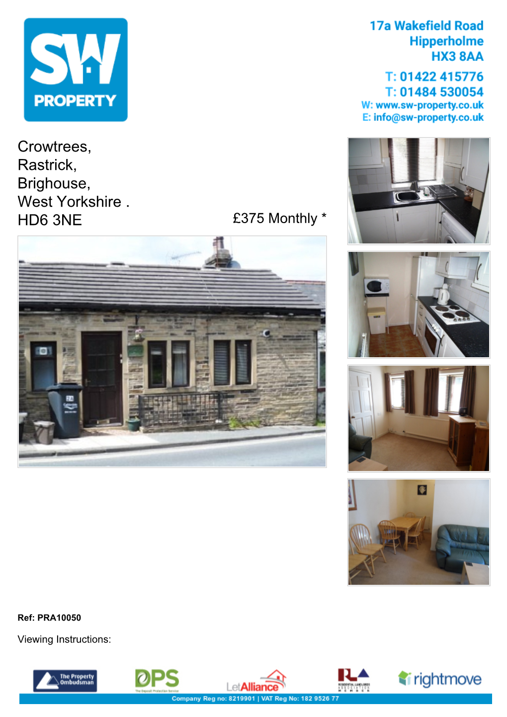 Crowtrees, Rastrick, Brighouse, West Yorkshire . HD6 3NE £375 Monthly *