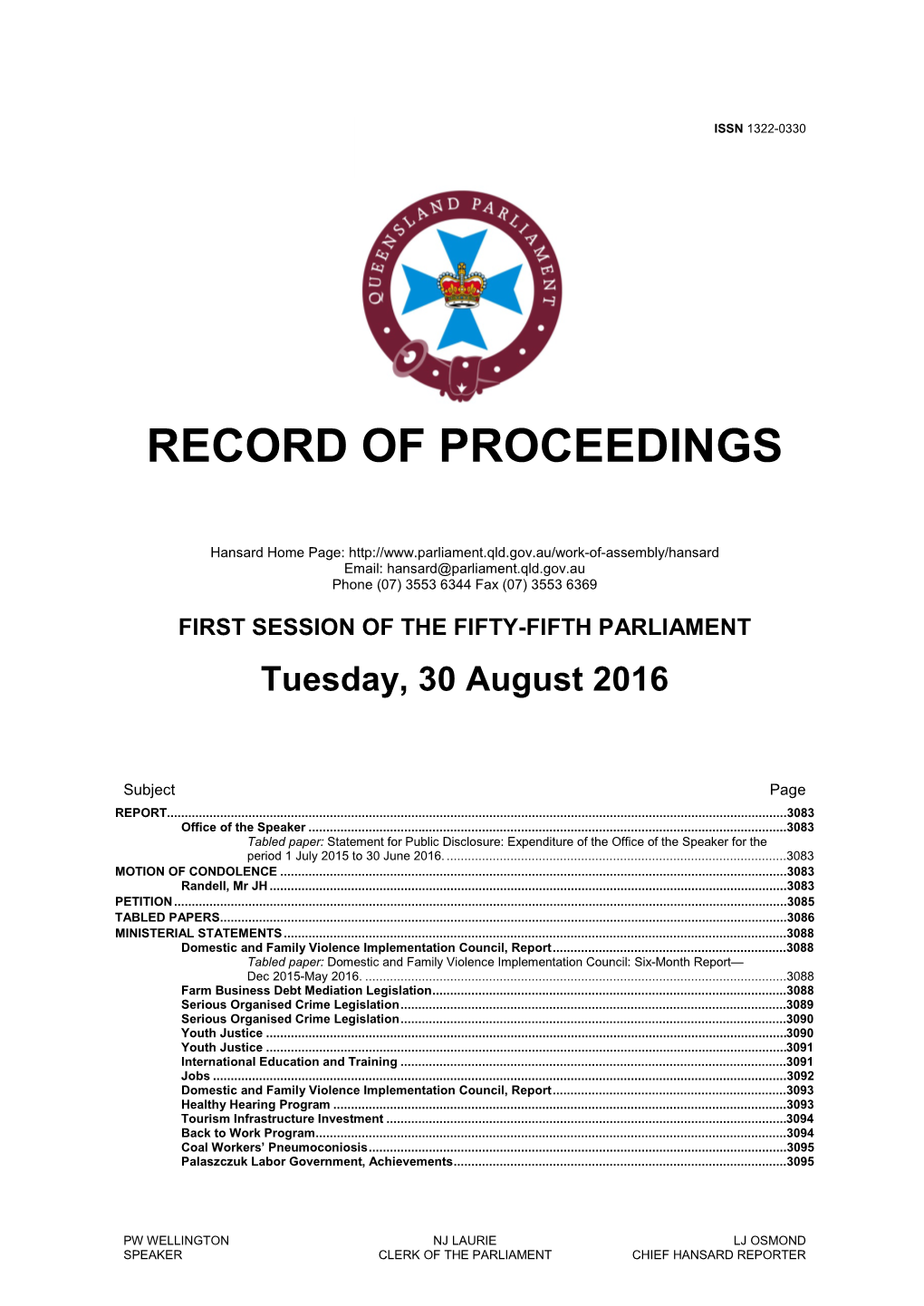 Record of Proceedings