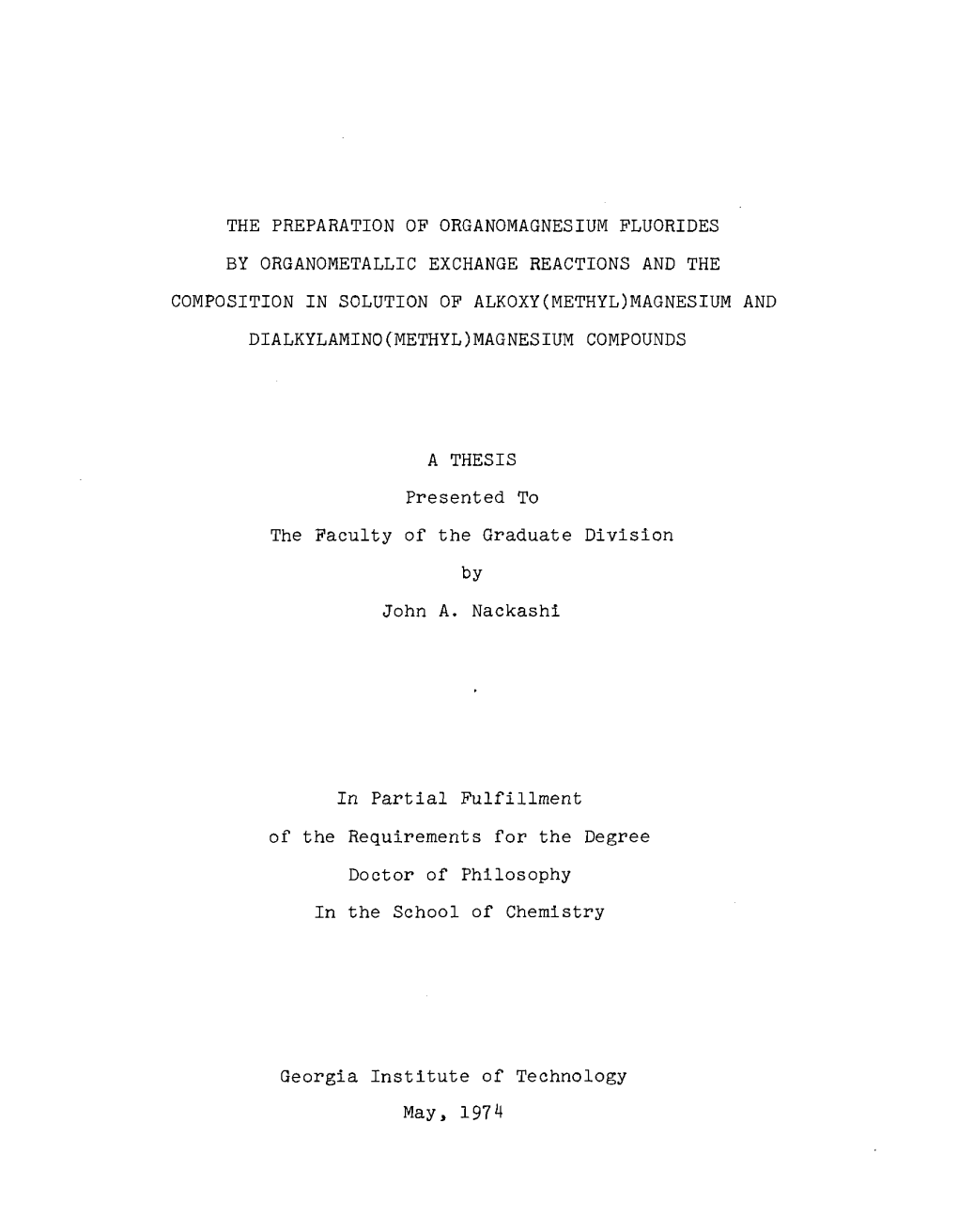 The Preparation of Organomagnesium Fluorides