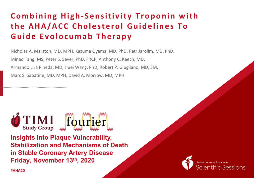 Combining High-Sensitivity Troponin with the AHA/ACC Cholesterol