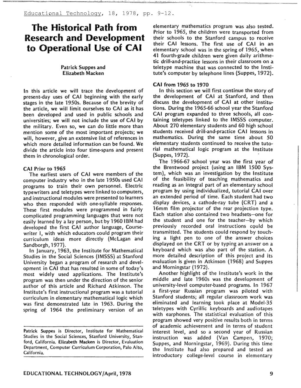 The Historical Path from Research and Development to Operational