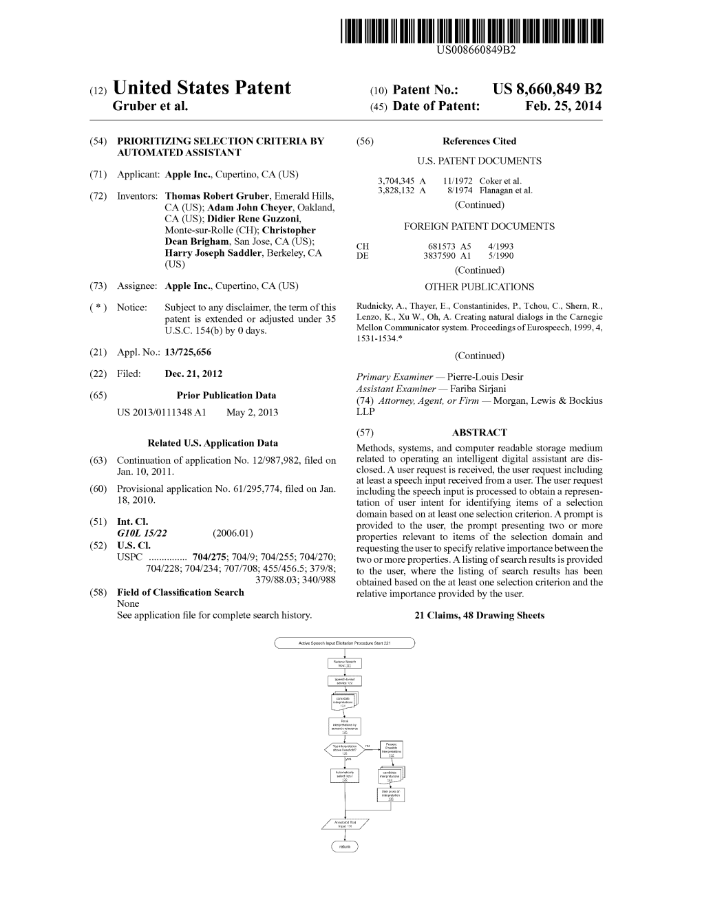 (12) United States Patent (10) Patent No.: US 8,660,849 B2 Gruber Et Al