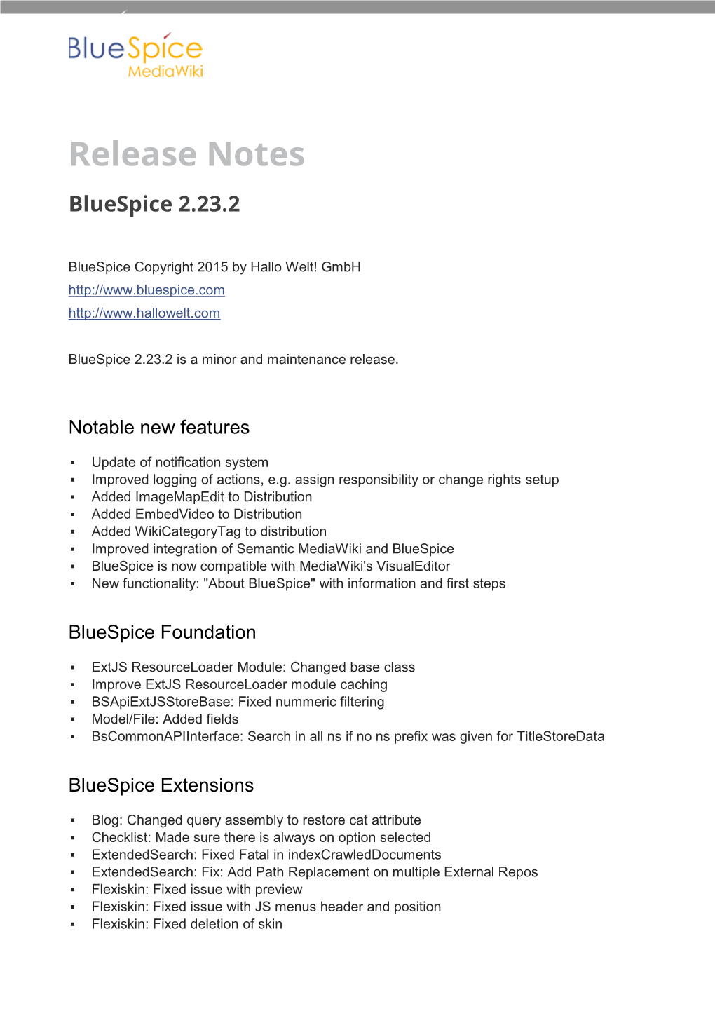 Bluespice for Mediawiki