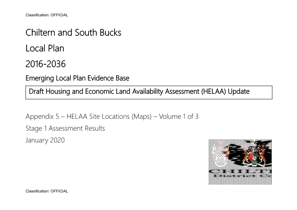 Chiltern and South Bucks Local Plan 2016-2036 Emerging Local Plan Evidence Base Draft Housing and Economic Land Availability Assessment (HELAA) Update