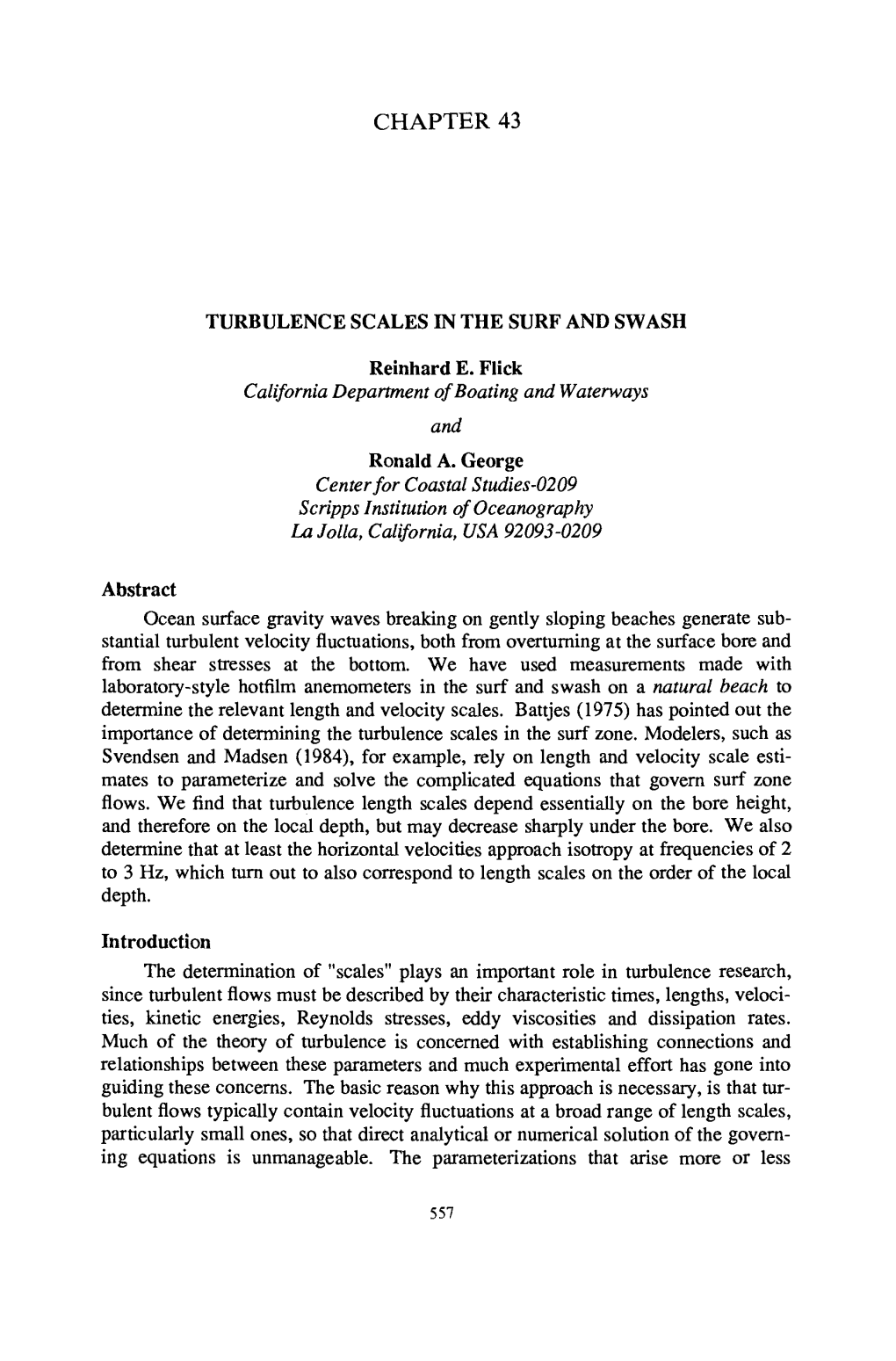 Chapter 43 Turbulence Scales in the Surf And