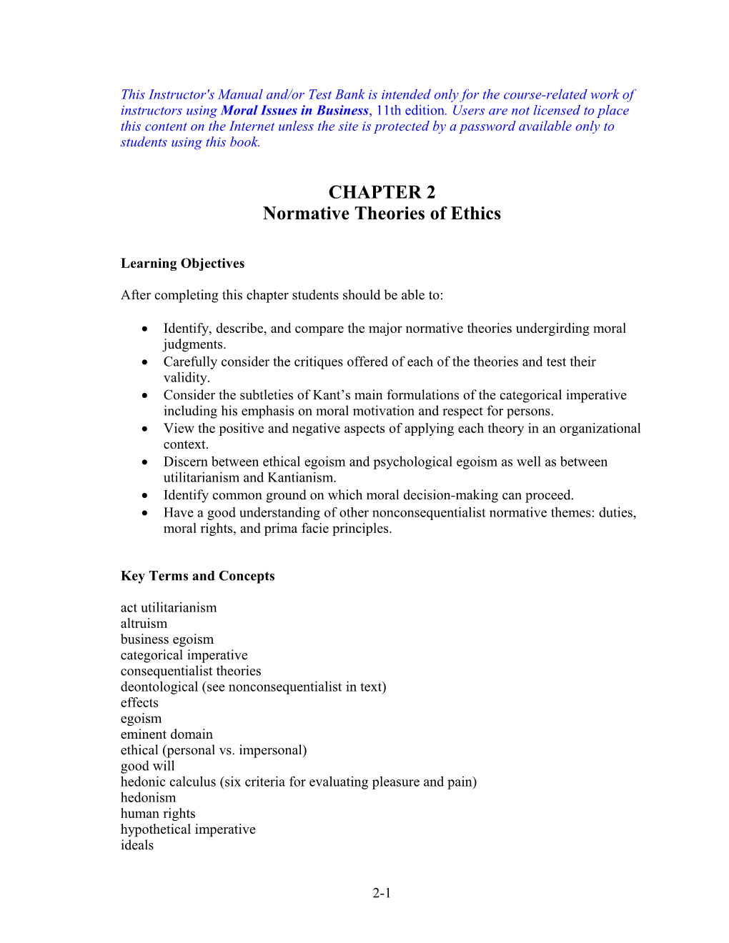 Normative Theories of Ethics