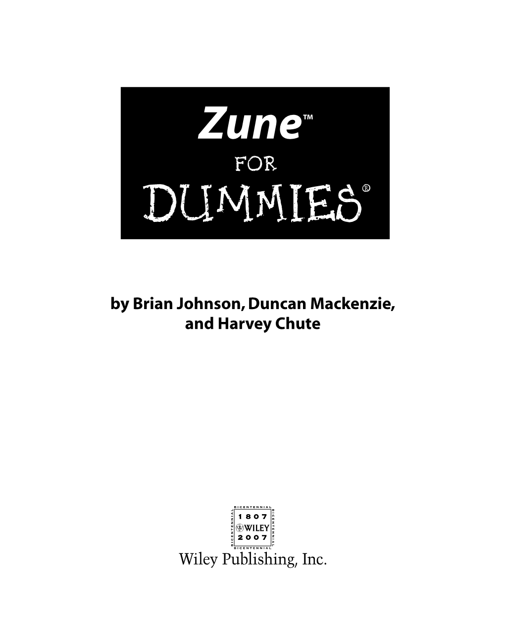 Zune™ for Dummies‰
