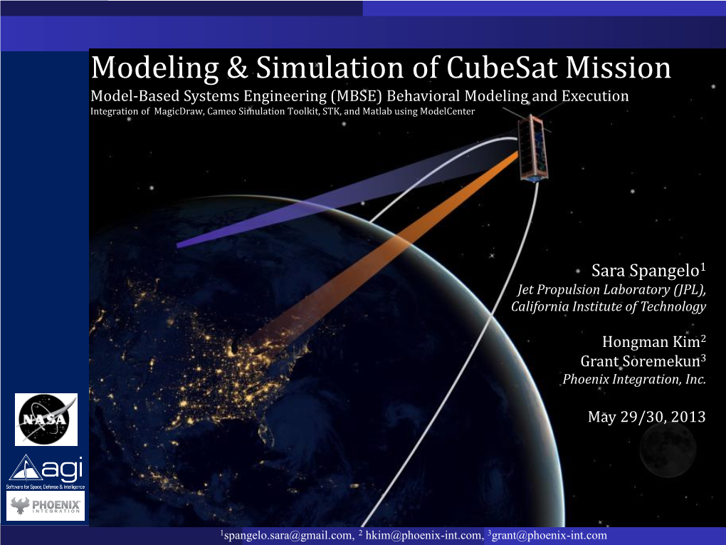 Modeling & Simulation of Cubesat Mission