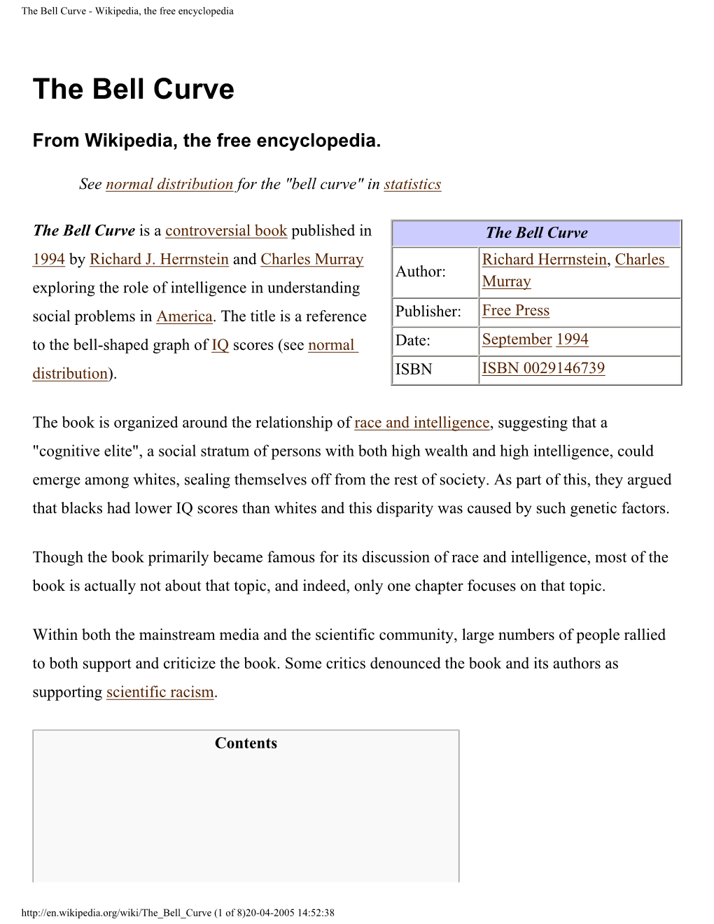 The Bell Curve - Wikipedia, the Free Encyclopedia