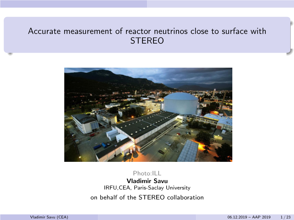 Accurate Measurement of Reactor Neutrinos Close to Surface with STEREO