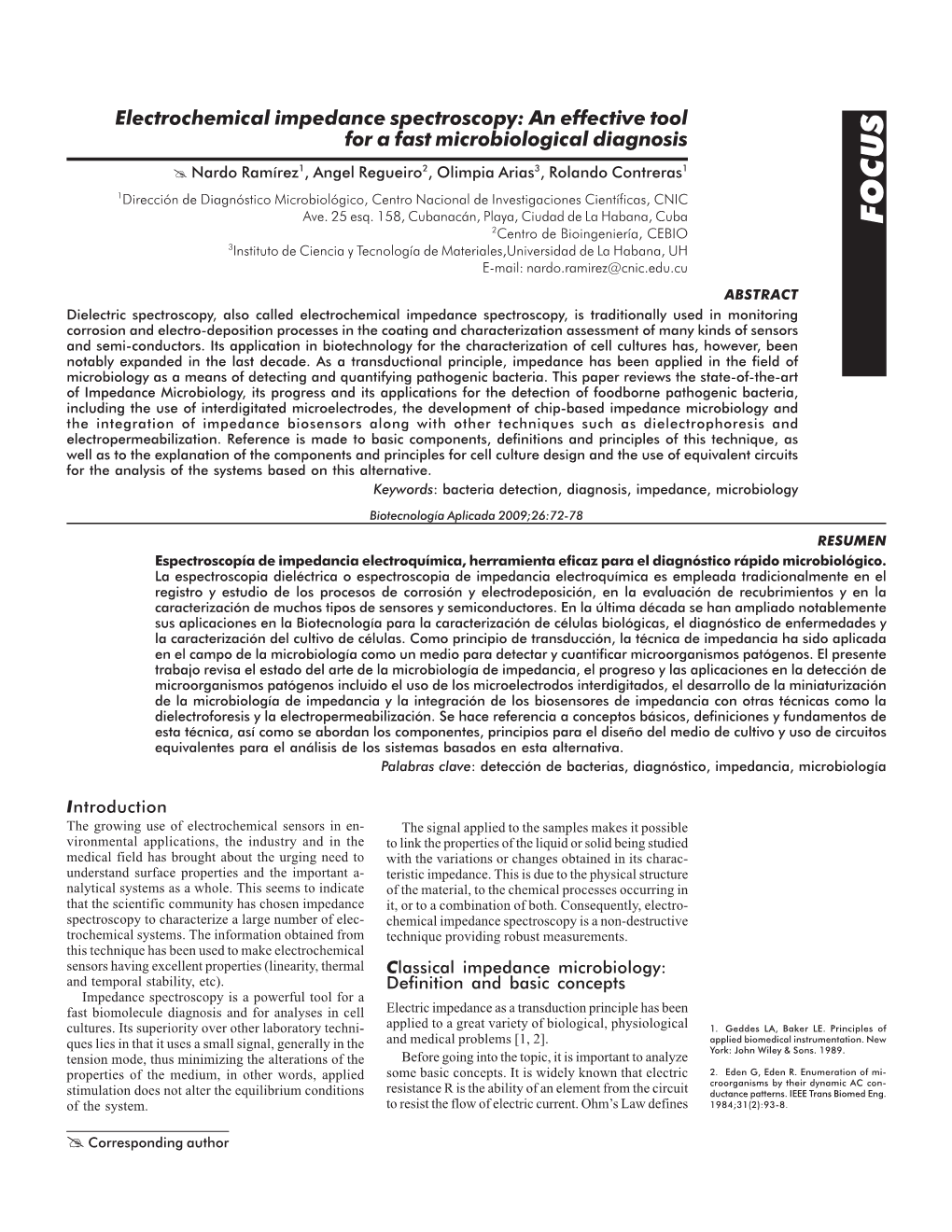 Electrochemical Impedance Spectroscopy