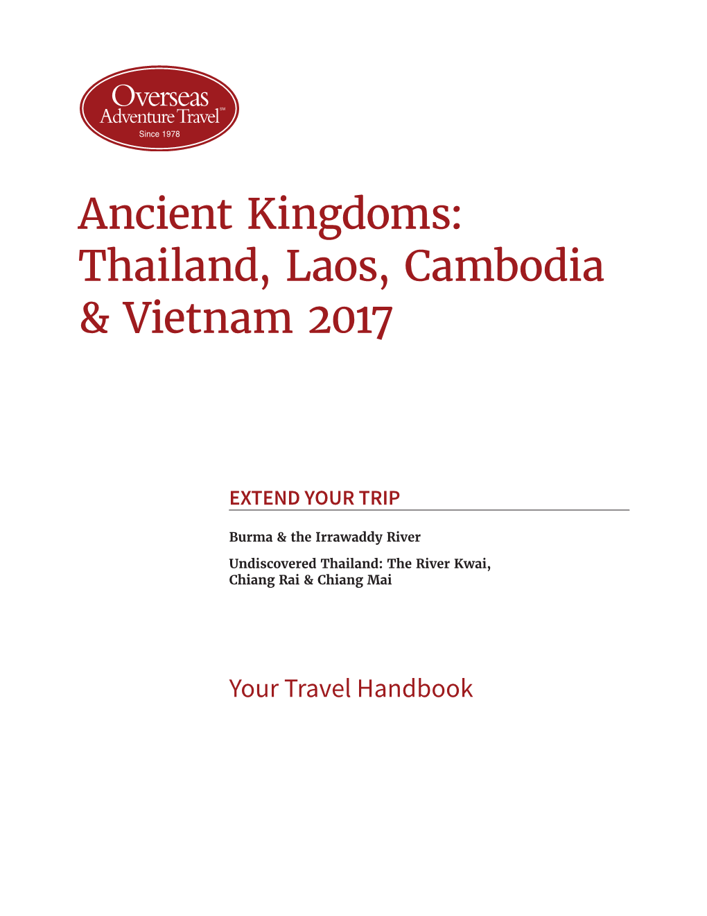 Thailand, Laos, Cambodia & Vietnam 2017