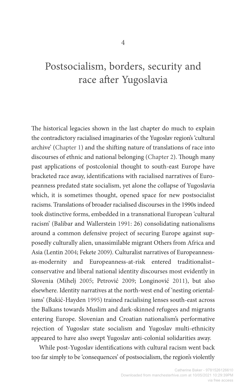 Race and the Yugoslav Region