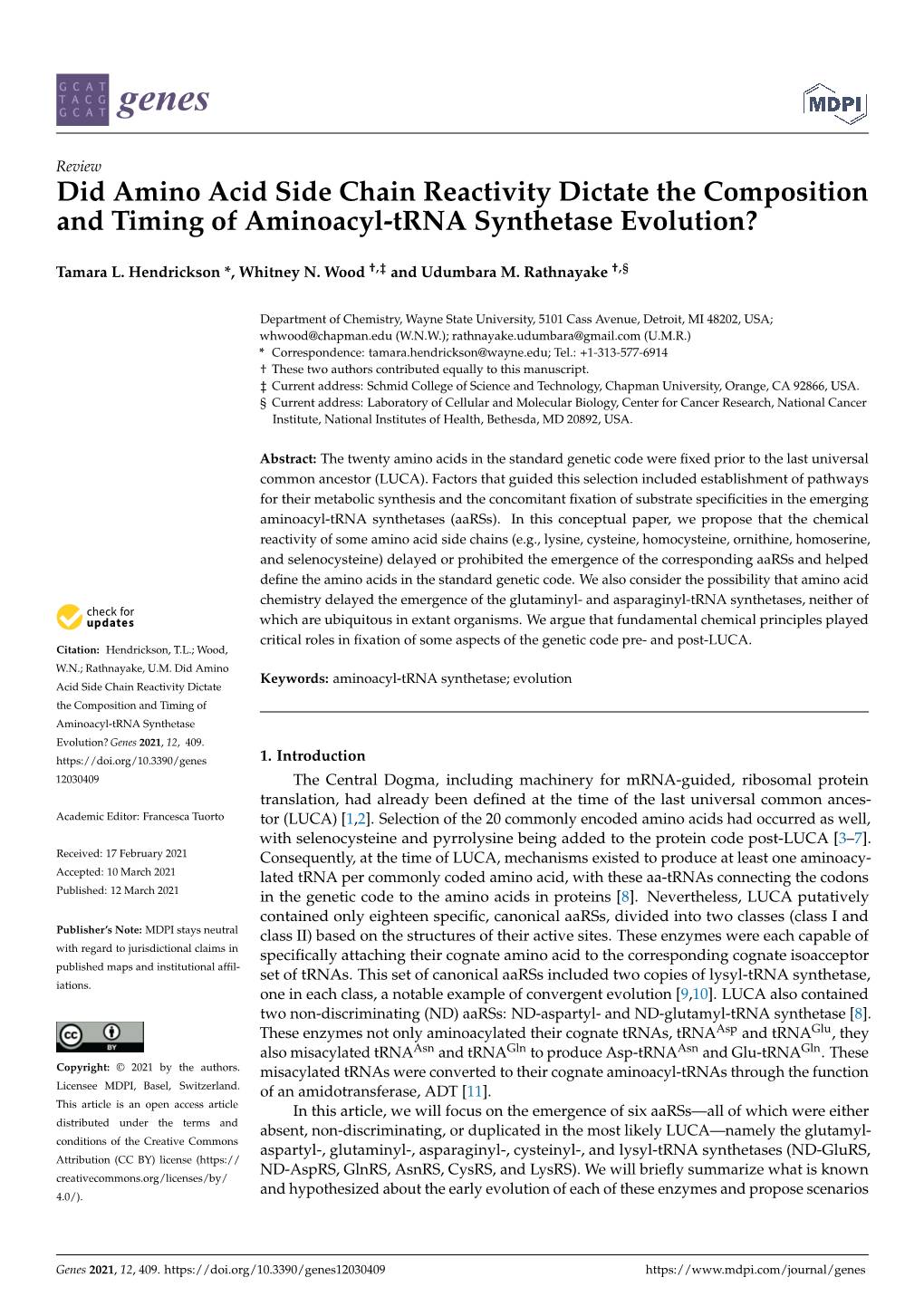 Did Amino Acid Side Chain Reactivity Dictate the Composition and Timing of Aminoacyl-Trna Synthetase Evolution?