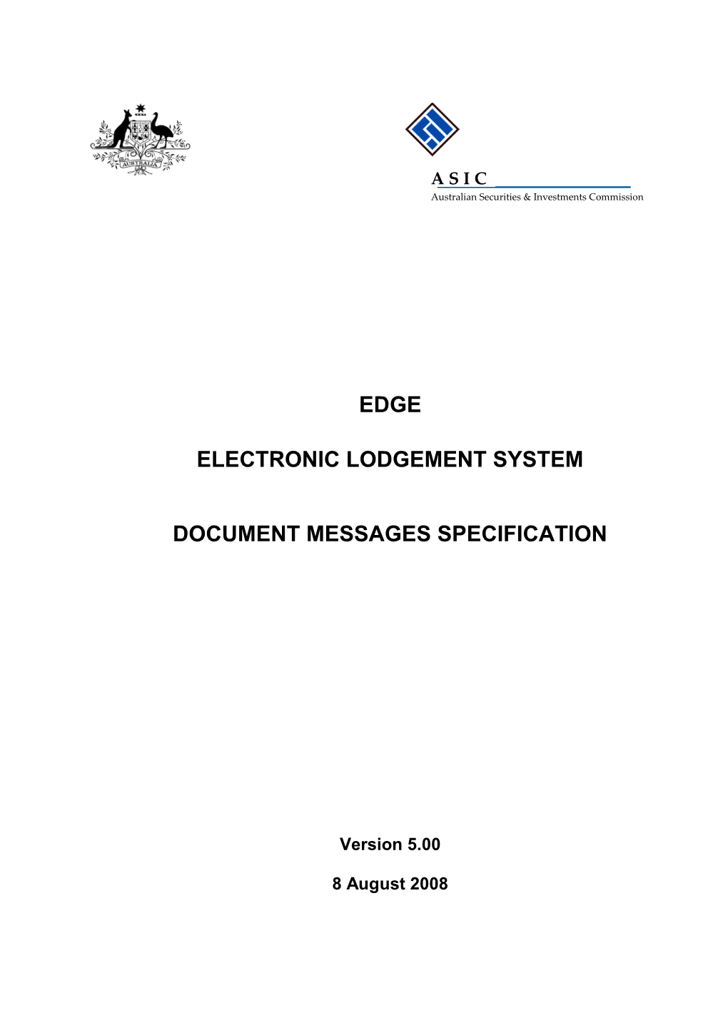 EDGE Document Messages Specification