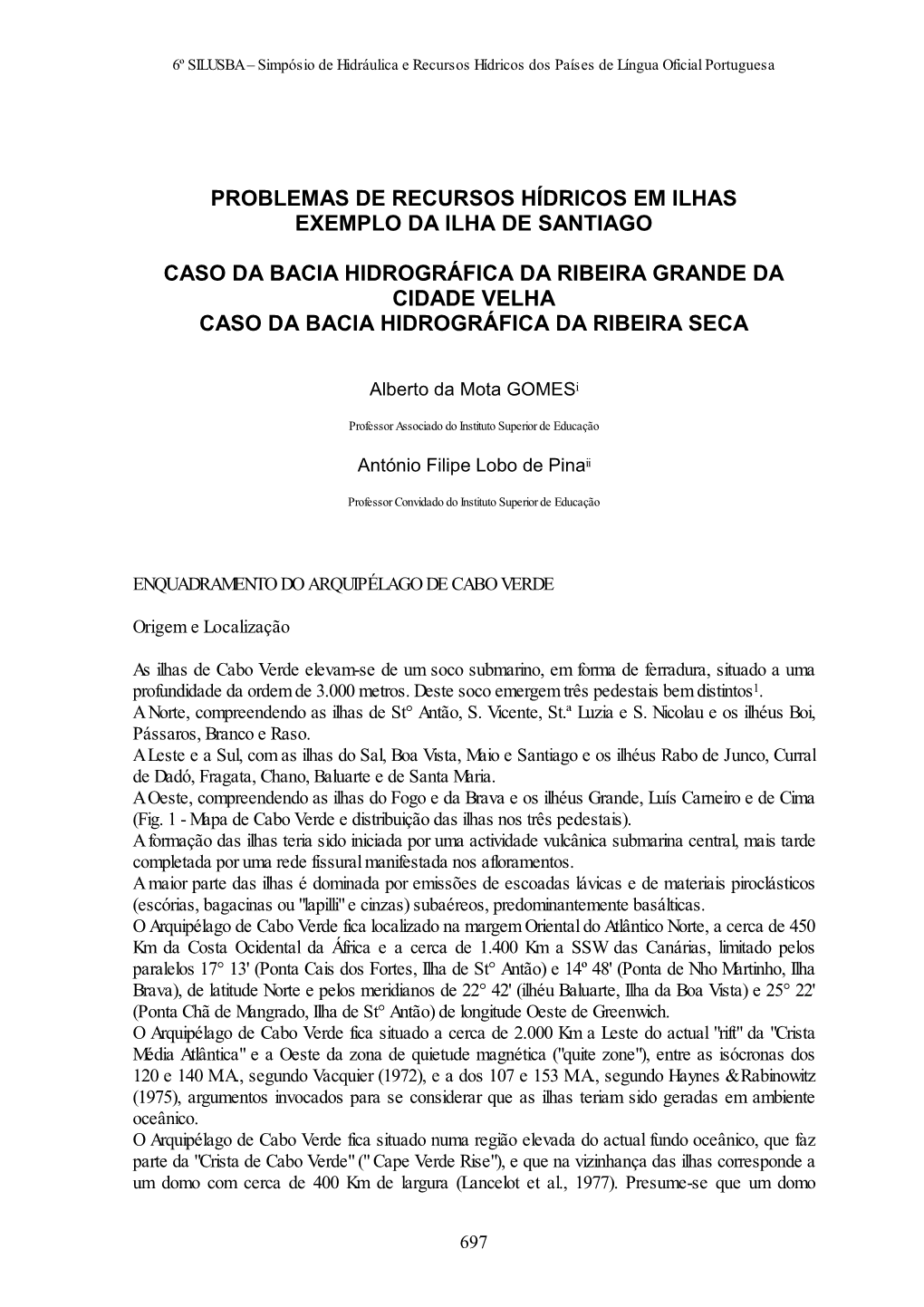 Problemas De Recursos Hídricos Em Ilhas Exemplo Da Ilha De Santiago